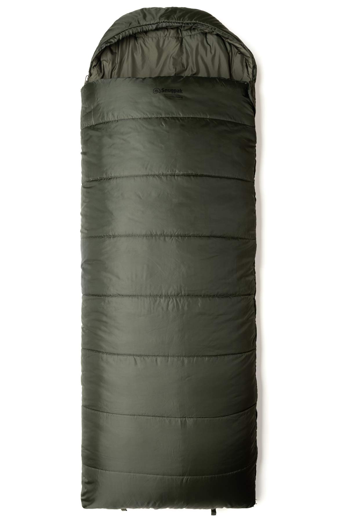 Snugpak Basecamp Ops Navigator Sleeping Bag - Left Hand Zip, Olive Green, Compact & Lightweight with Compression Sack - Perfect for Camping, Hiking & Outdoor Adventures