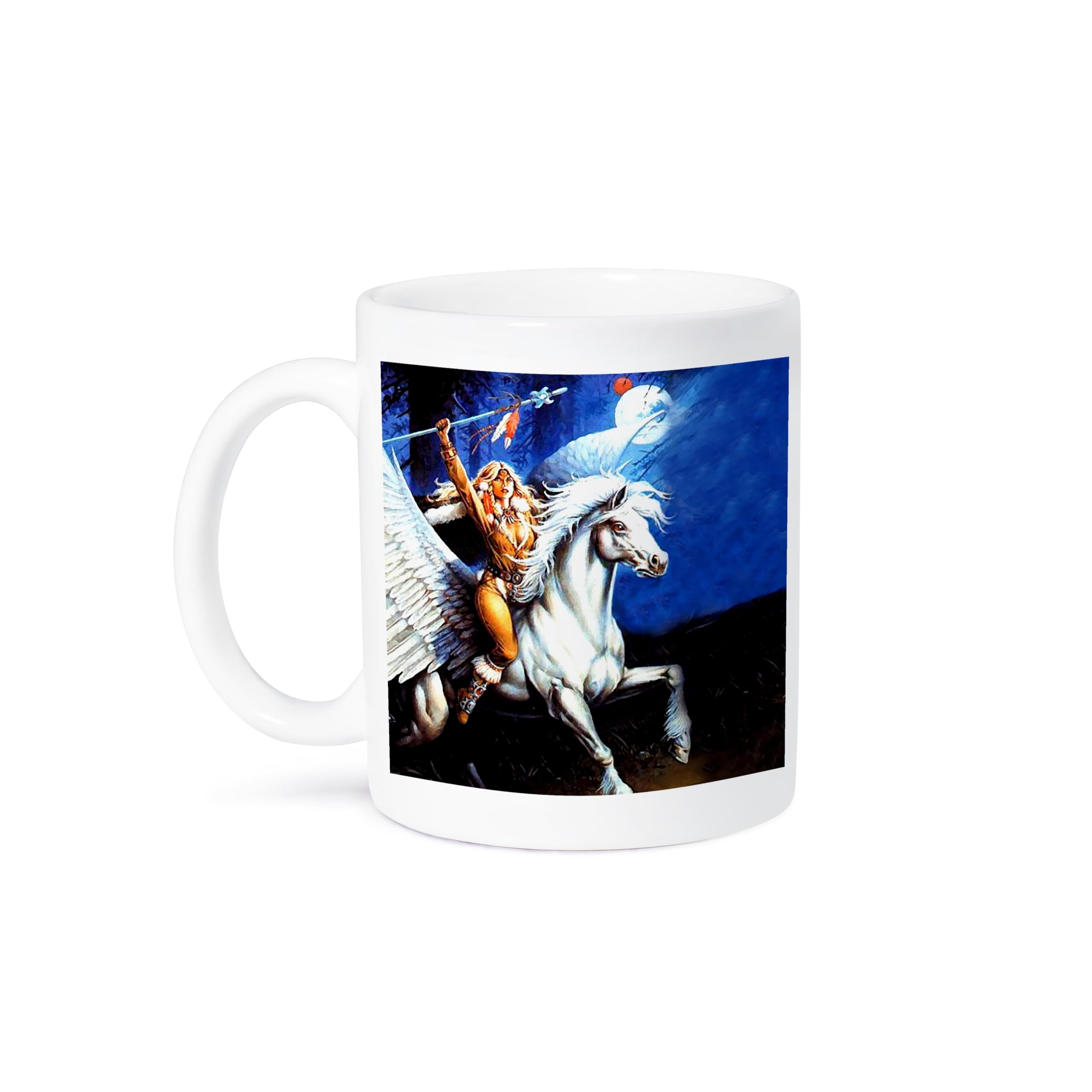 3D Rose Pegasus Warrior Ceramic Coffee Mug - 11 Oz Insulated Cup for Hot & Cold Drinks - Perfect for Home, Office, or Gift Giving