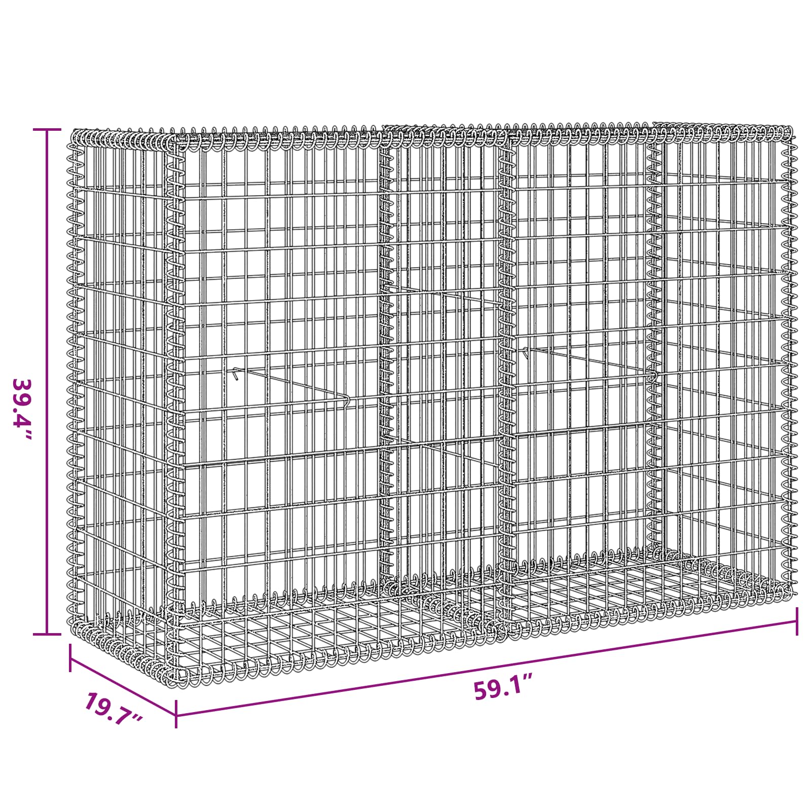 Heavy Duty Galvanized Steel Gabion Basket 150x50x100cm - Stone Filled Wire Mesh for Retaining Walls, Landscaping & Erosion Control