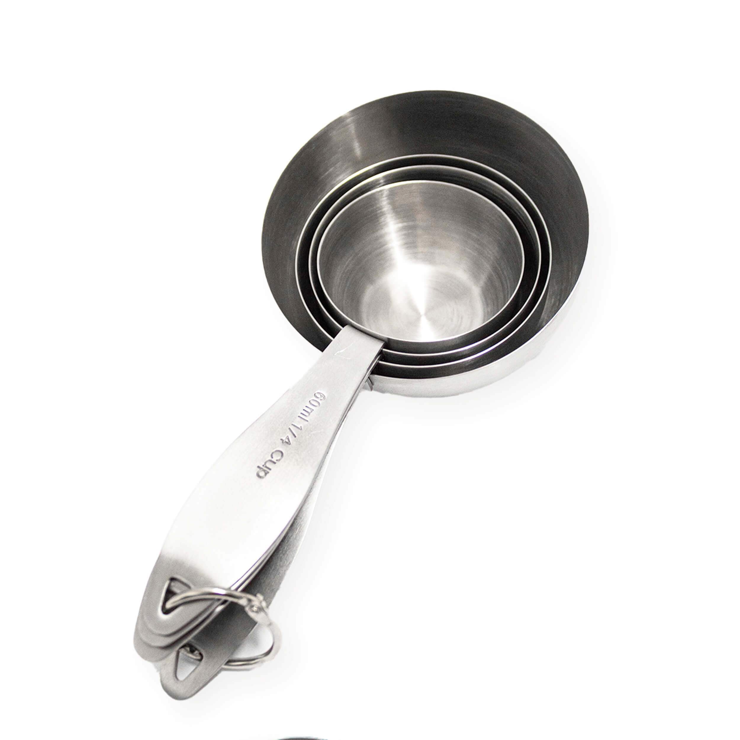 BergHOFF Premium Stainless Steel 4-Piece Measuring Cup Set - Accurate Kitchen Measuring Tools for Baking, Cooking & Meal Prep