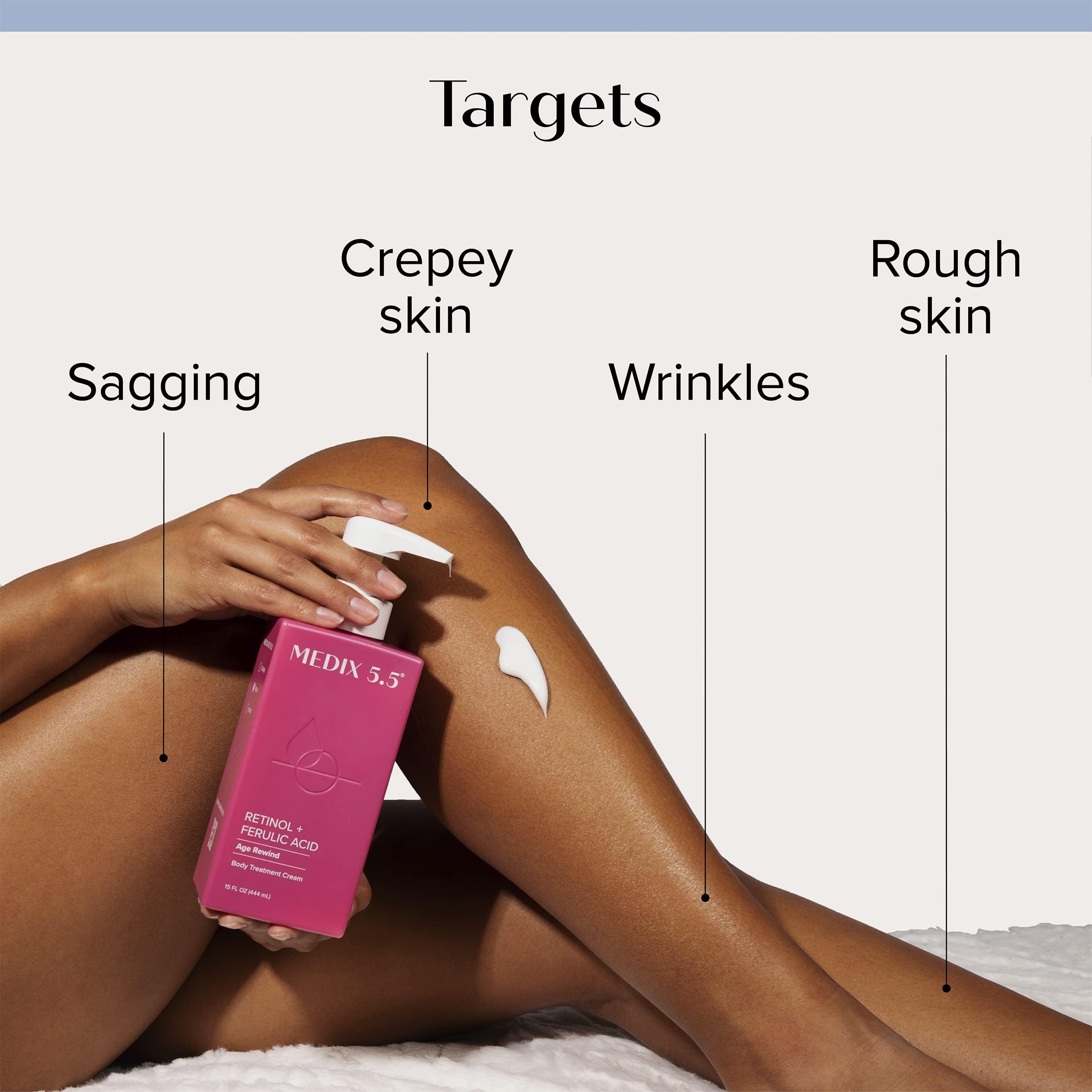 MEDIX 5.5 Exfoliating AHA Glycolic Acid Face & Body Scrub with Retinol Moisturizing Cream | Glycolic Acid & Lactic Acid Foaming Wash for Smooth Skin | 2-Piece Skincare Set for Acne, Dark Spots & Dry Skin - Perfect for Daily Exfoliation & Hydration