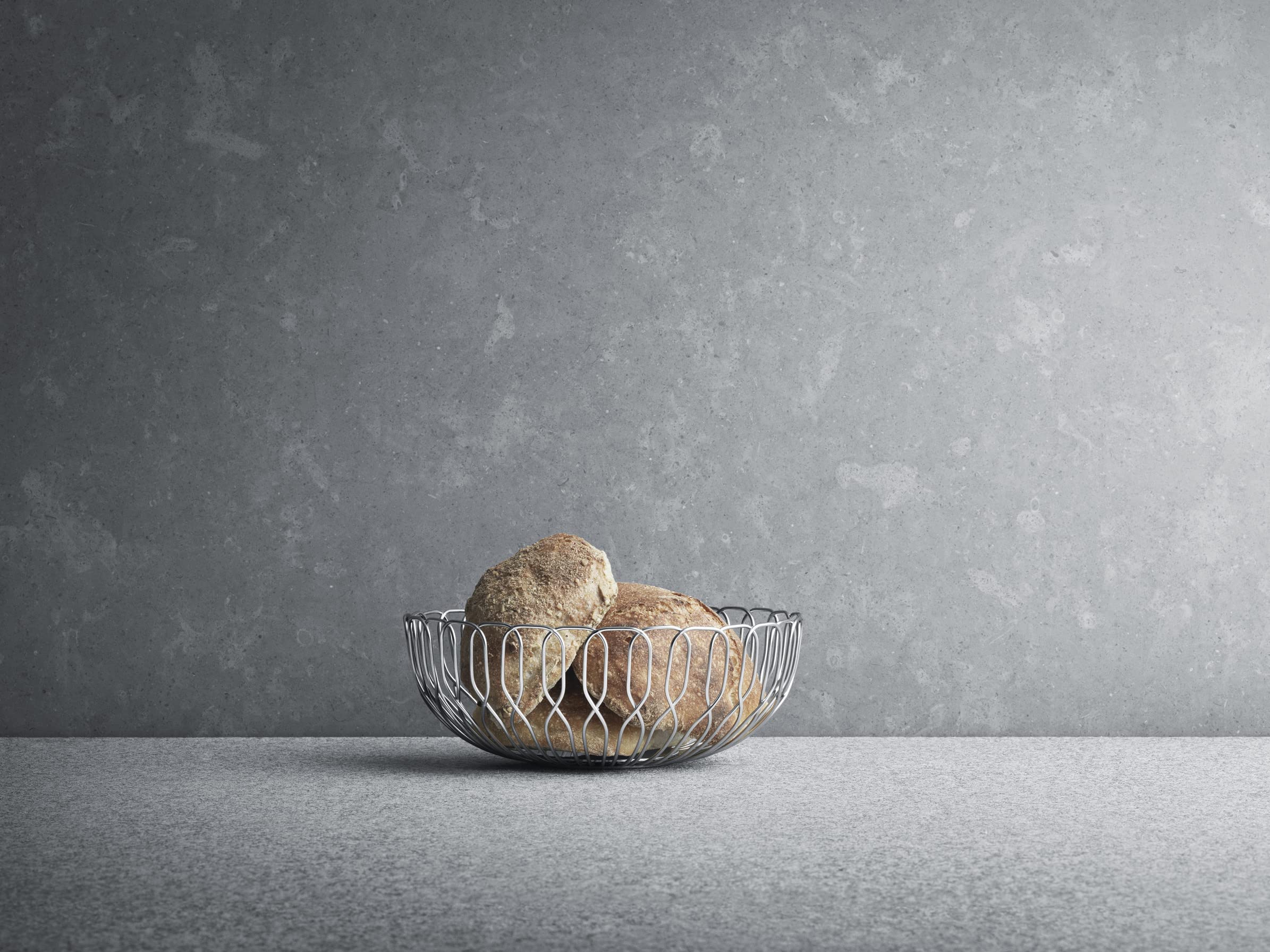 George Jensen Alfredo Stainless Steel Bread Basket - Elegant Silver Serving Tray for Bread, Pastries & Fruits | Perfect for Dining Tables, Kitchen Countertops & Party Buffets