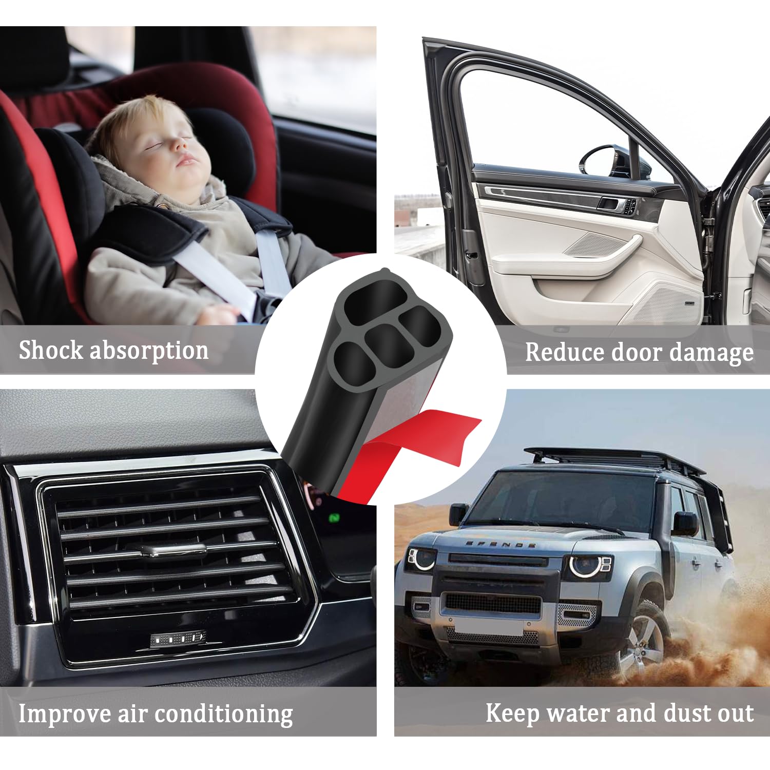 Universal Double Layer L-Shape Car Door Rubber Seal Strip - 32.8Ft Automotive Weather Stripping for Soundproofing & Insulation - Perfect for Car Doors, Hood, Trunk & Vehicle Weather Protection | Durable Car Accessories for All-Season Use