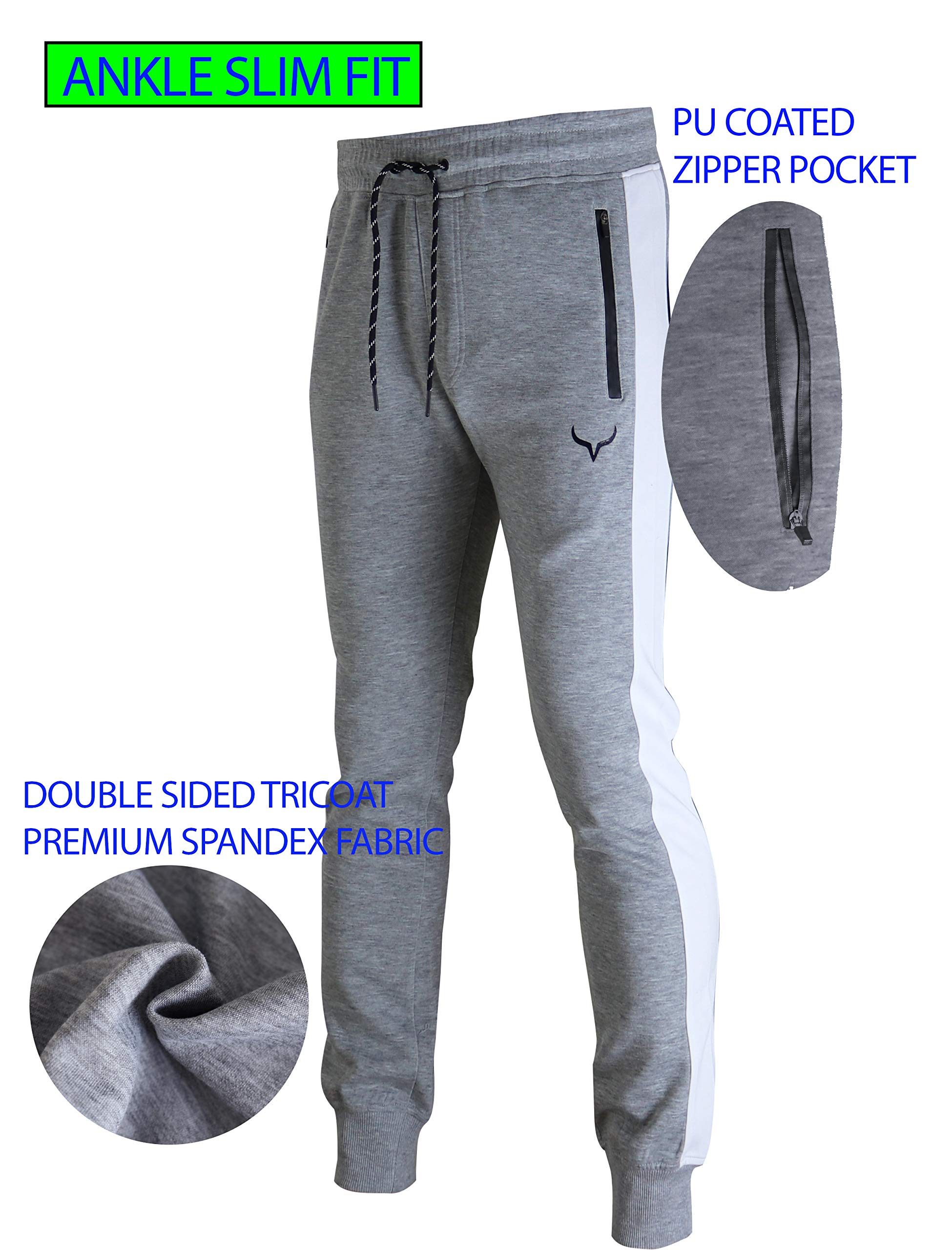 SCREENSHOT Men's Spandex Fleece Jogger Pants - Athletic Workout Gym Sweatpants for Running, Training & Casual Wear | Comfortable & Stretchy Fitness Pants for Men