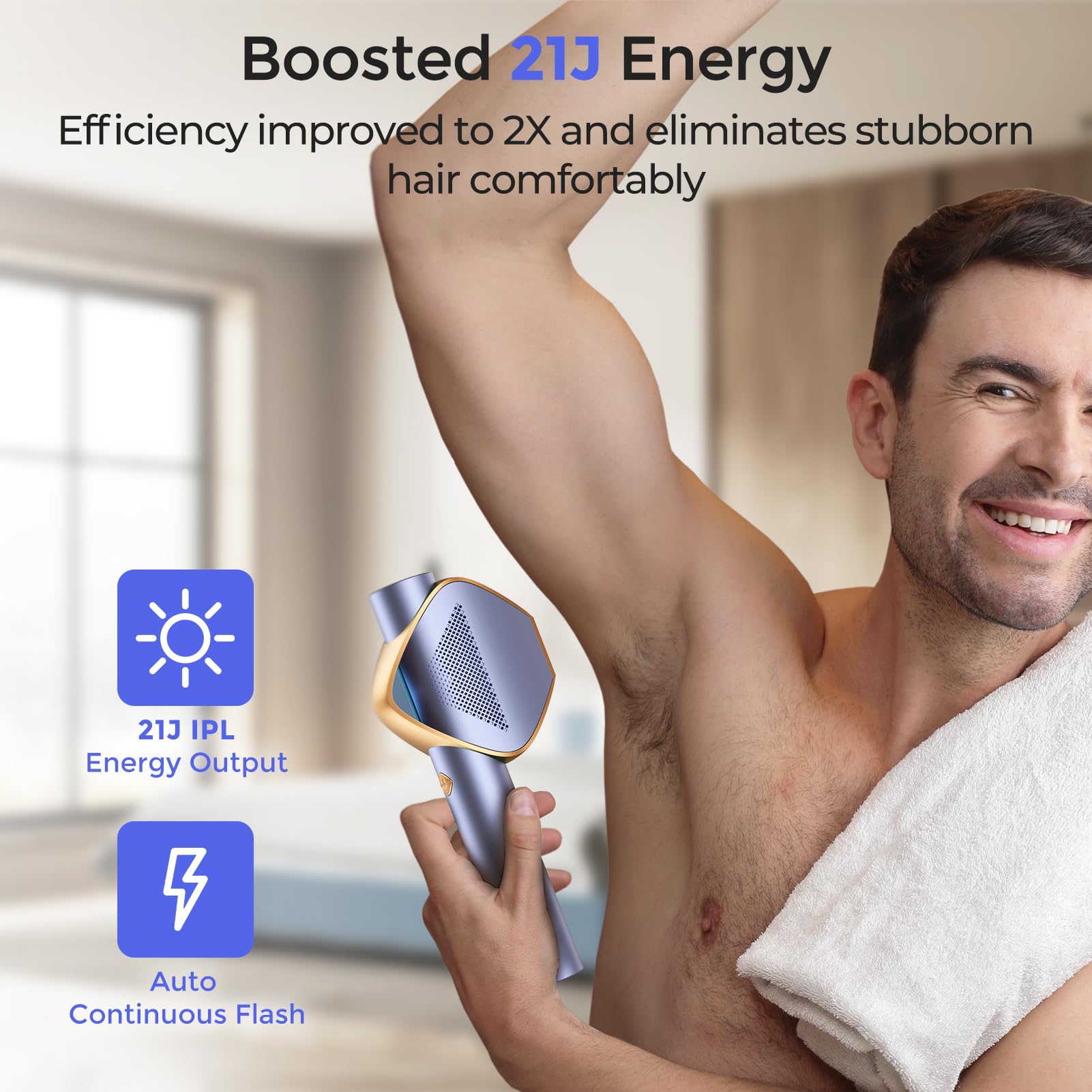 LUBEX IPL Laser Hair Removal Device with Sapphire Ice-Cooling Technology - Painless & Permanent Hair Remover for Women & Men - At-Home Alternative to Salon Treatments - Full Body Use for Legs, Armpits, Bikini Area & Facial Hair - Perfect for Smooth Skin at Home, Travel & Pre-Beach Prep