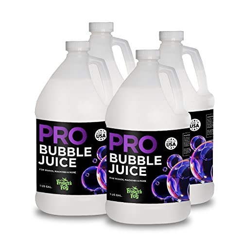 Froggys Fog Pro Bubble Juice - 4 Gallon Professional Bubble Solution for Bubble Machines & Bubblers - Long-Lasting Bubbles for Parties, Events, and Outdoor Fun