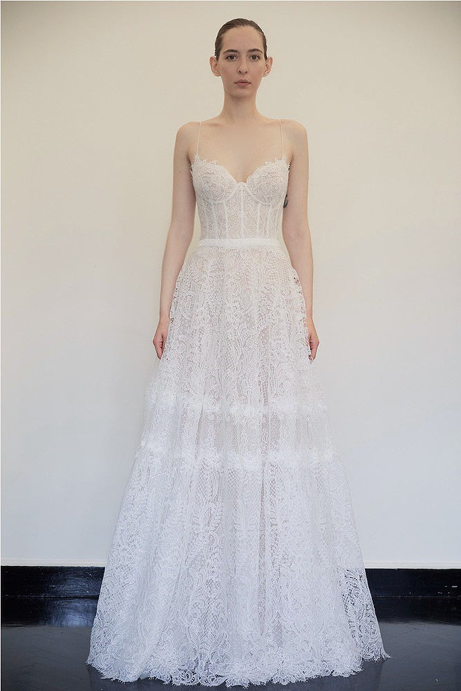 BHLDN Costarellos Calla Gown - Elegant Wedding Dress for Brides & Formal Events | Perfect for Beach, Church & Ballroom Ceremonies