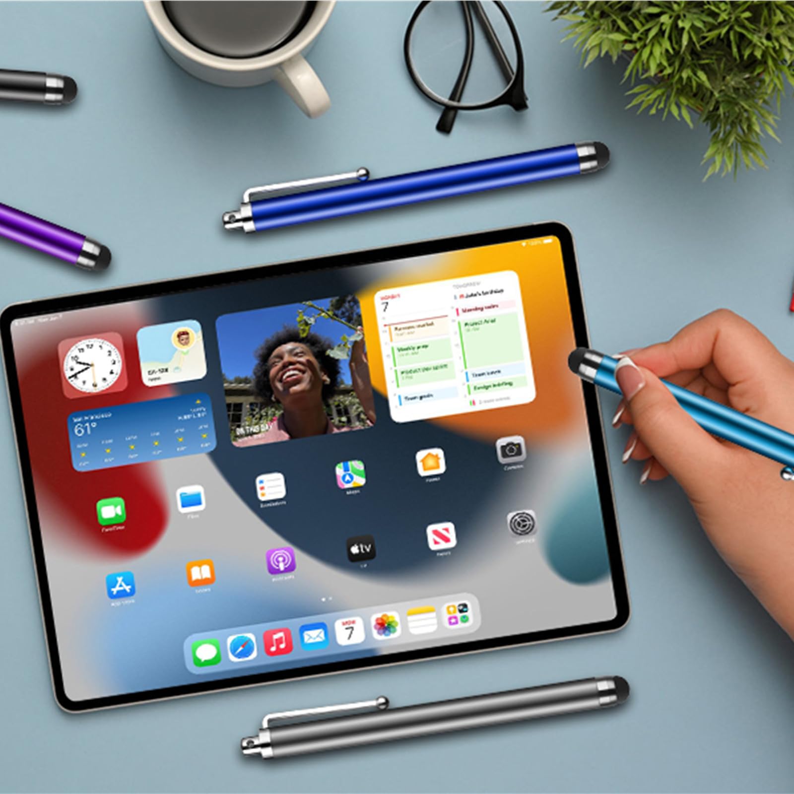 10 Pack Universal Capacitive Stylus Pens for iPad, Samsung Galaxy & Smartphones - Multi-Color Touch Screen Stylus for Drawing, Note-Taking & Digital Signatures (Works with Tablets & iPad Pro/Air/Mini)