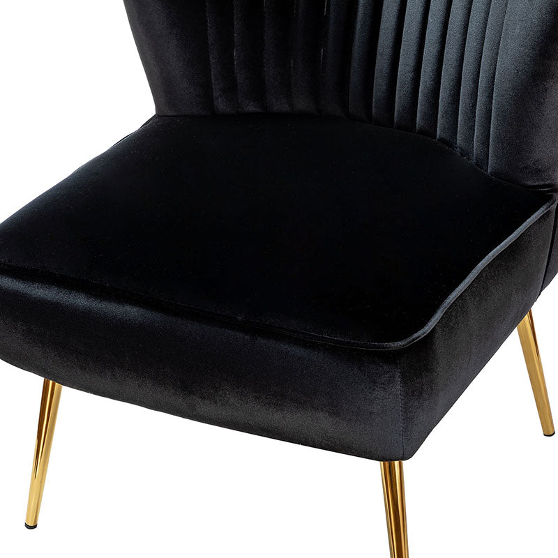 Lola Velvet Side Chair - Modern Upholstered Accent Chair for Living Room, Bedroom & Office - Soft Velvet Fabric with Sturdy Wooden Legs - Perfect for Dining, Lounge & Home Decor