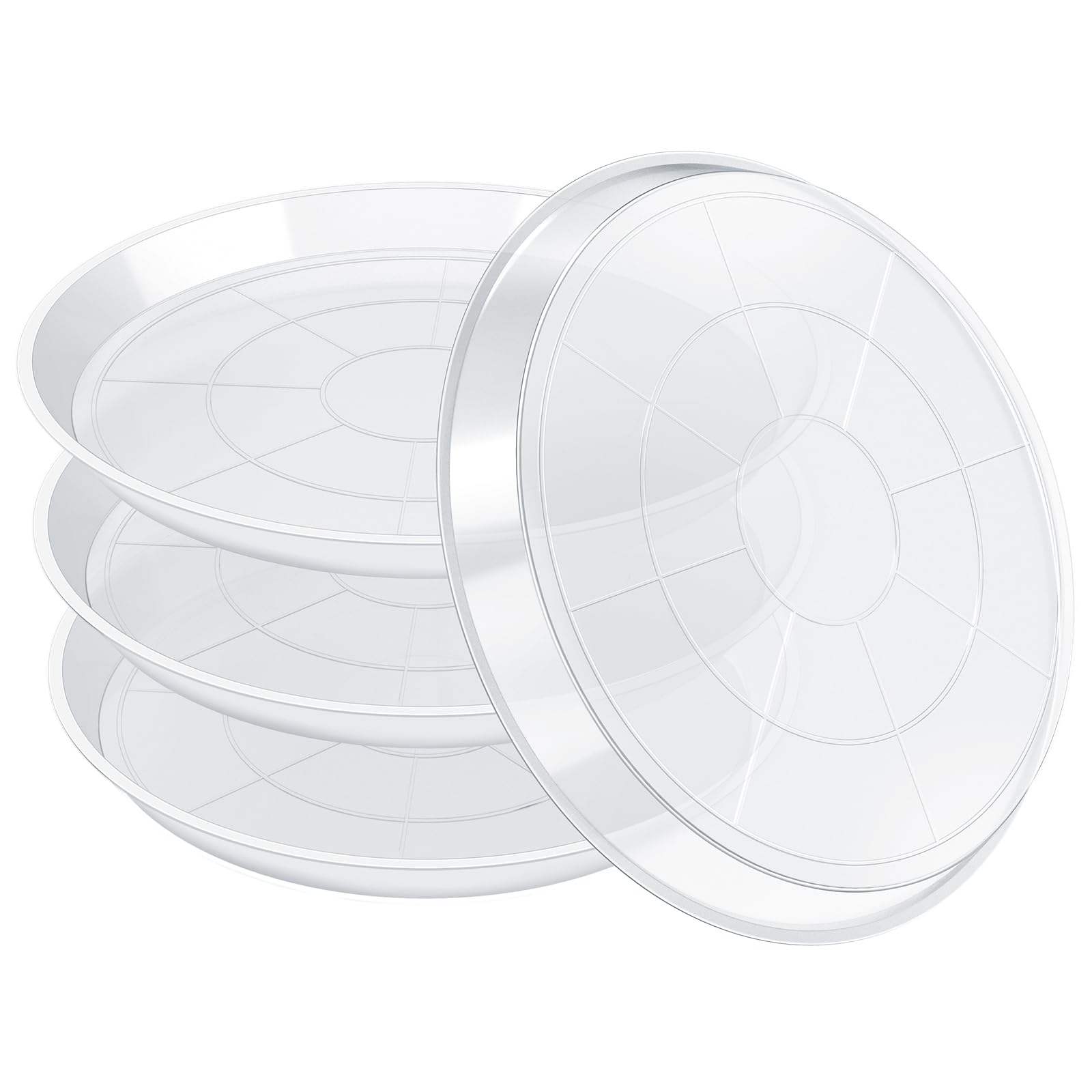 4 Pack Clear Plant Saucers - 4 to 20 Inch Durable Plastic Plant Drip Trays for Indoor & Outdoor Pots | Water Catcher Trays with Sturdy Base | Perfect for Houseplants, Garden Decor & Balcony Planters (16