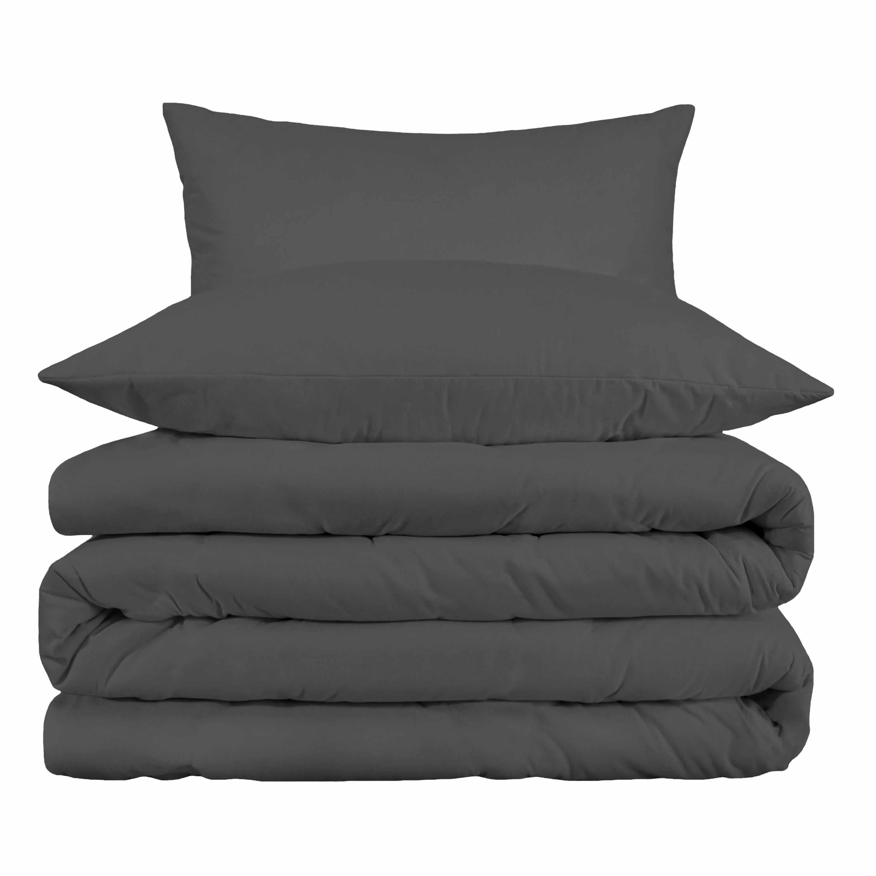 1000 Thread Count Egyptian Cotton Solid Duvet Cover Set - Luxury Bedding for Master Bedroom & Guest Room - Soft Breathable Duvet Cover for All Seasons