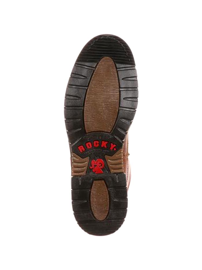 Rocky Men's Original Ride Lacer Waterproof Work Boots - Tan Pitstop - Durable Outdoor Hiking & Construction Boots for All-Day Comfort