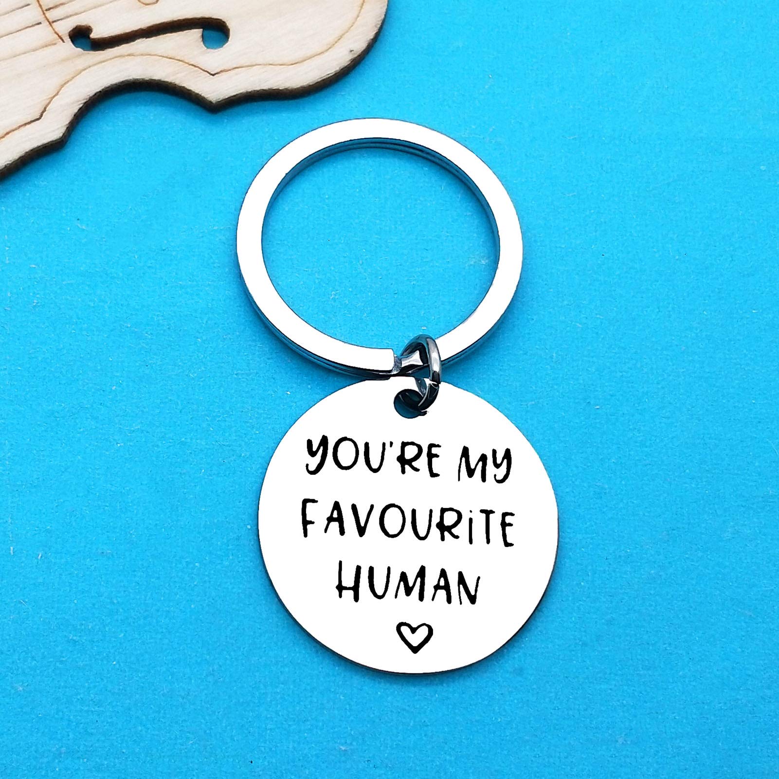You're My Favorite Human Keychain - Cute Couple Keychain Gift for Boyfriend, Girlfriend, Anniversary, Valentine's Day, Birthday & Christmas - Perfect Romantic Gift for Couples, Best Friends & Loved Ones - Great for Everyday Carry, Keyrings & Special Occasion Gifts