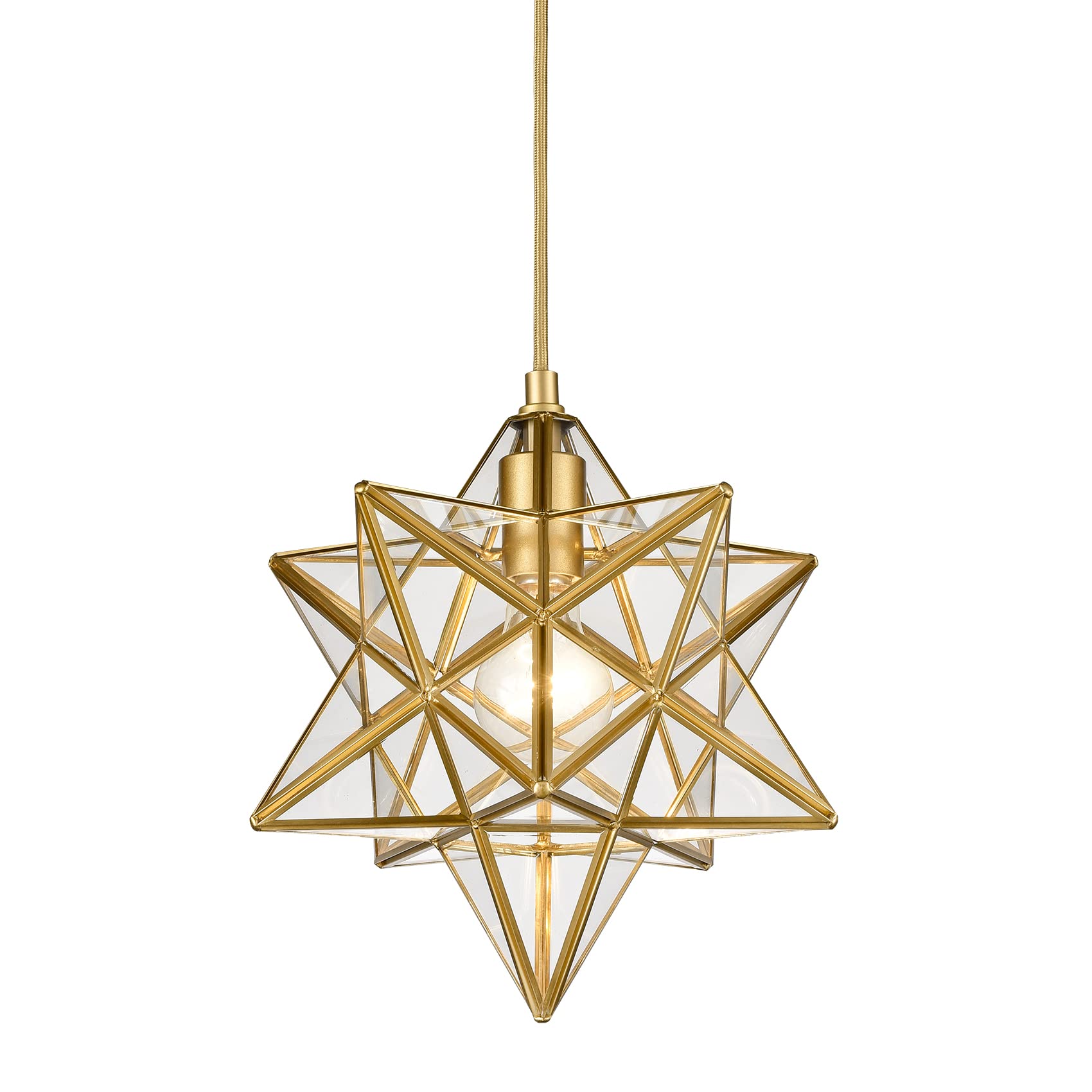 YUBOLE Modern Moravian Star Gold Finish Pendant Light - 11