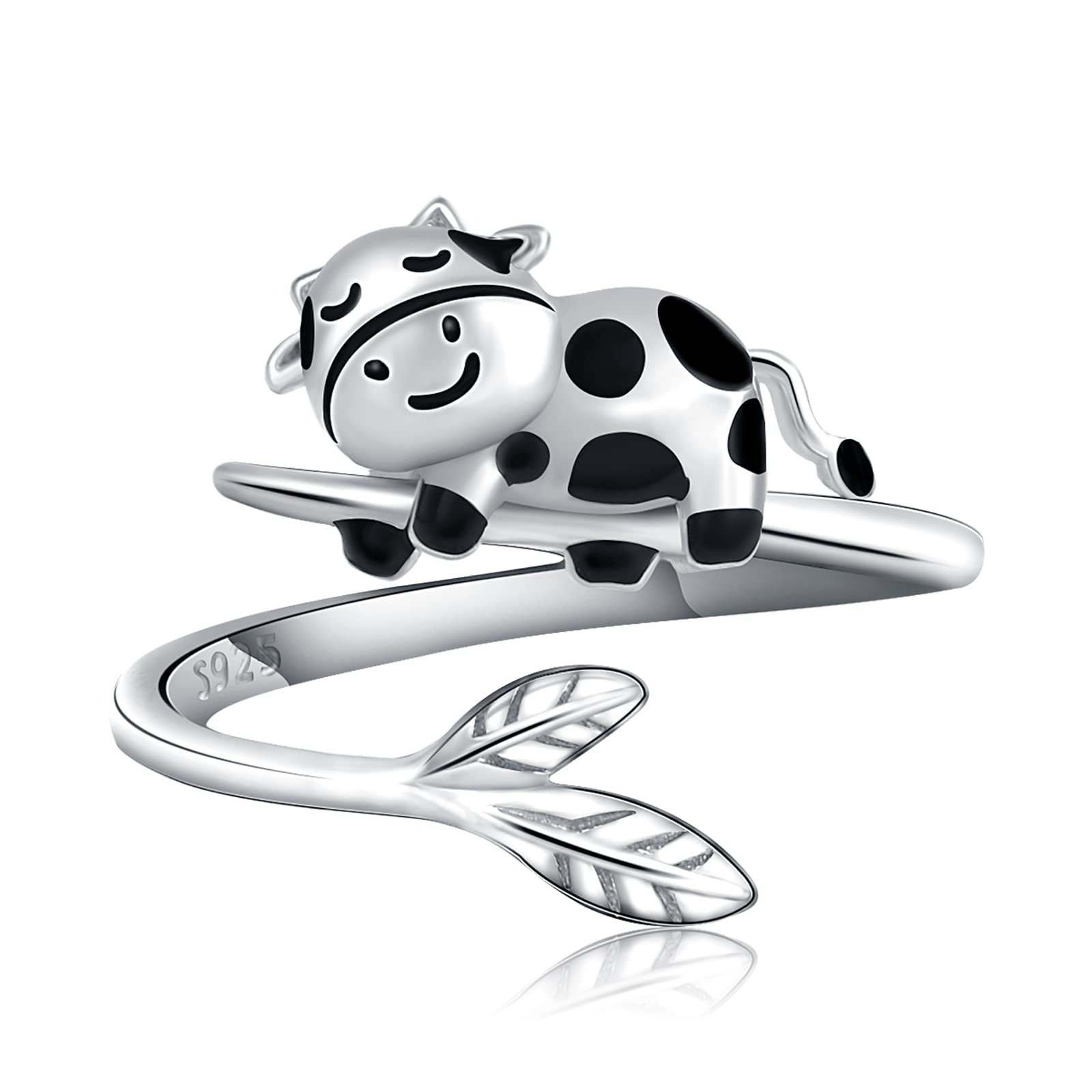 JUSTKIDSTOY 925 Sterling Silver Cute Panda & Koala Adjustable Open Ring - Animal Jewelry Gift for Women & Girls - Perfect for Everyday Wear, Birthdays & Special Occasions