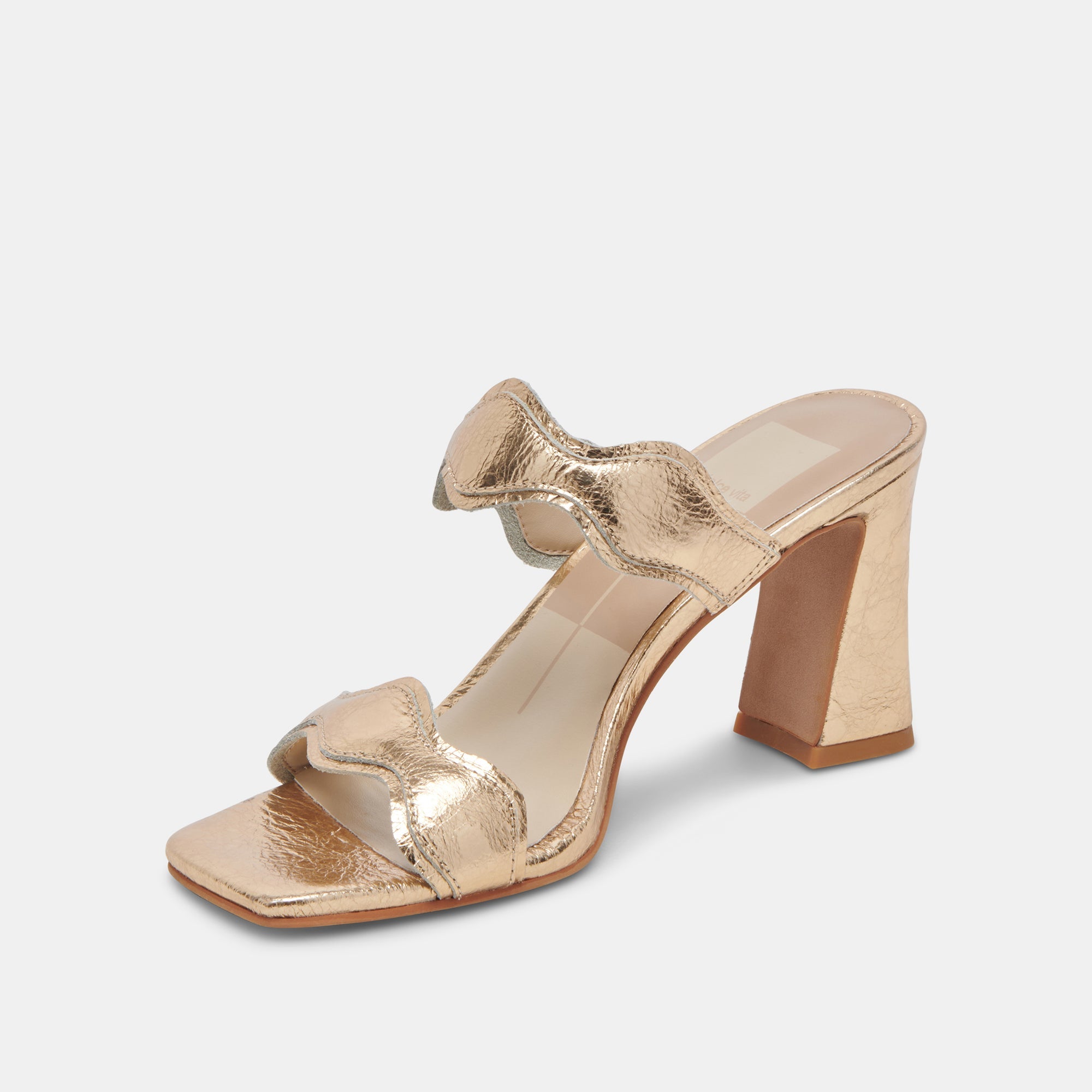 ILVA Women's Gold Distressed Leather Heels - Comfortable High Heel Shoes for Party, Wedding & Evening Wear - Stylish Dress Pumps for Women