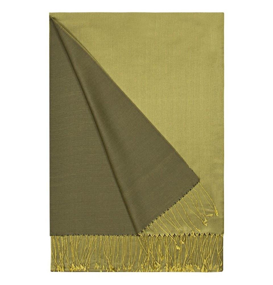 Aker Double Sided Silk Hijab Shawl Scarf - Olive Green #057 for Women | Elegant Muslim Headscarf for Prayer, Work & Special Occasions