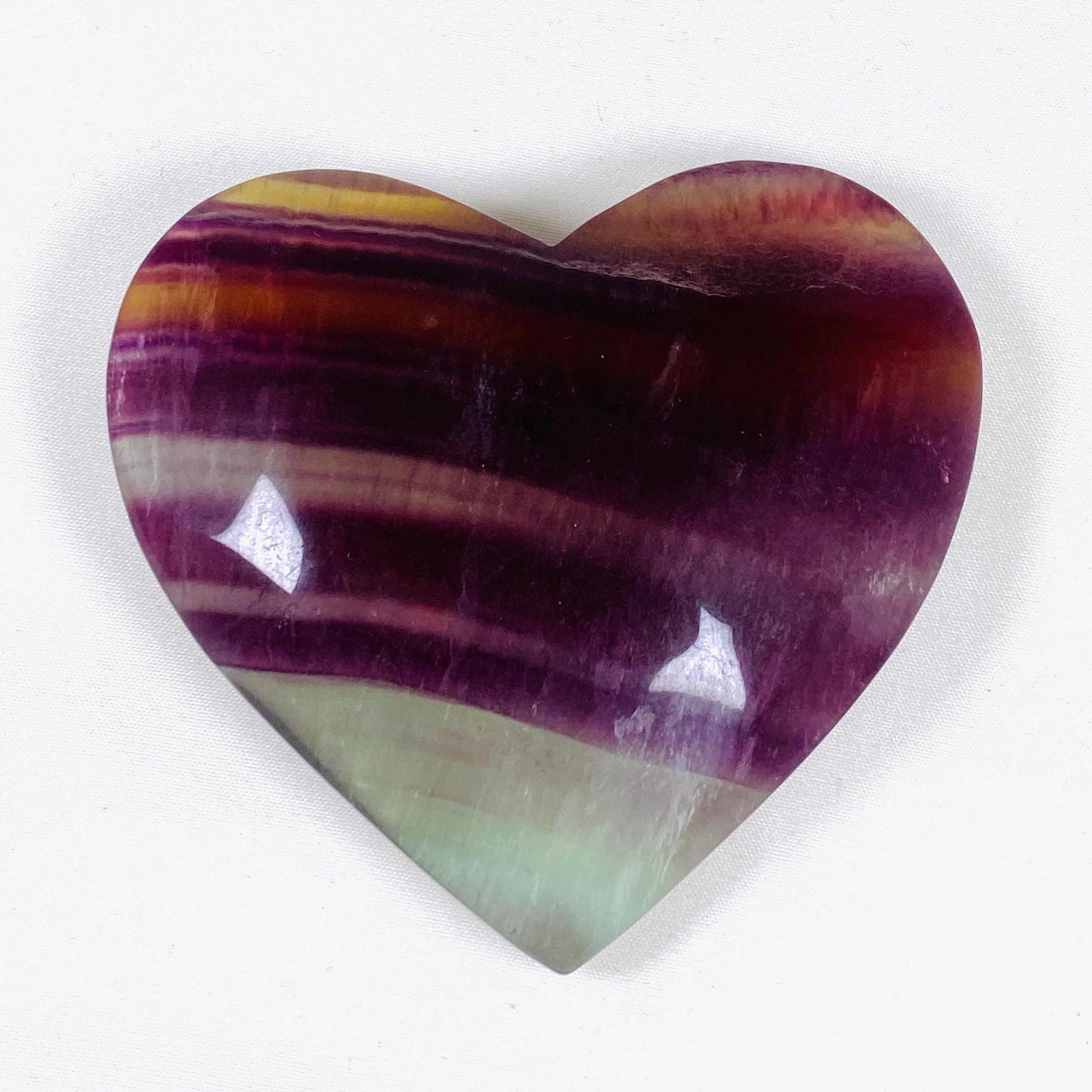 Rainbow Fluorite Heart Pendant - RFH 02 - Natural Crystal Jewelry for Healing, Meditation & Spiritual Energy - Perfect for Reiki Practitioners & Crystal Collectors