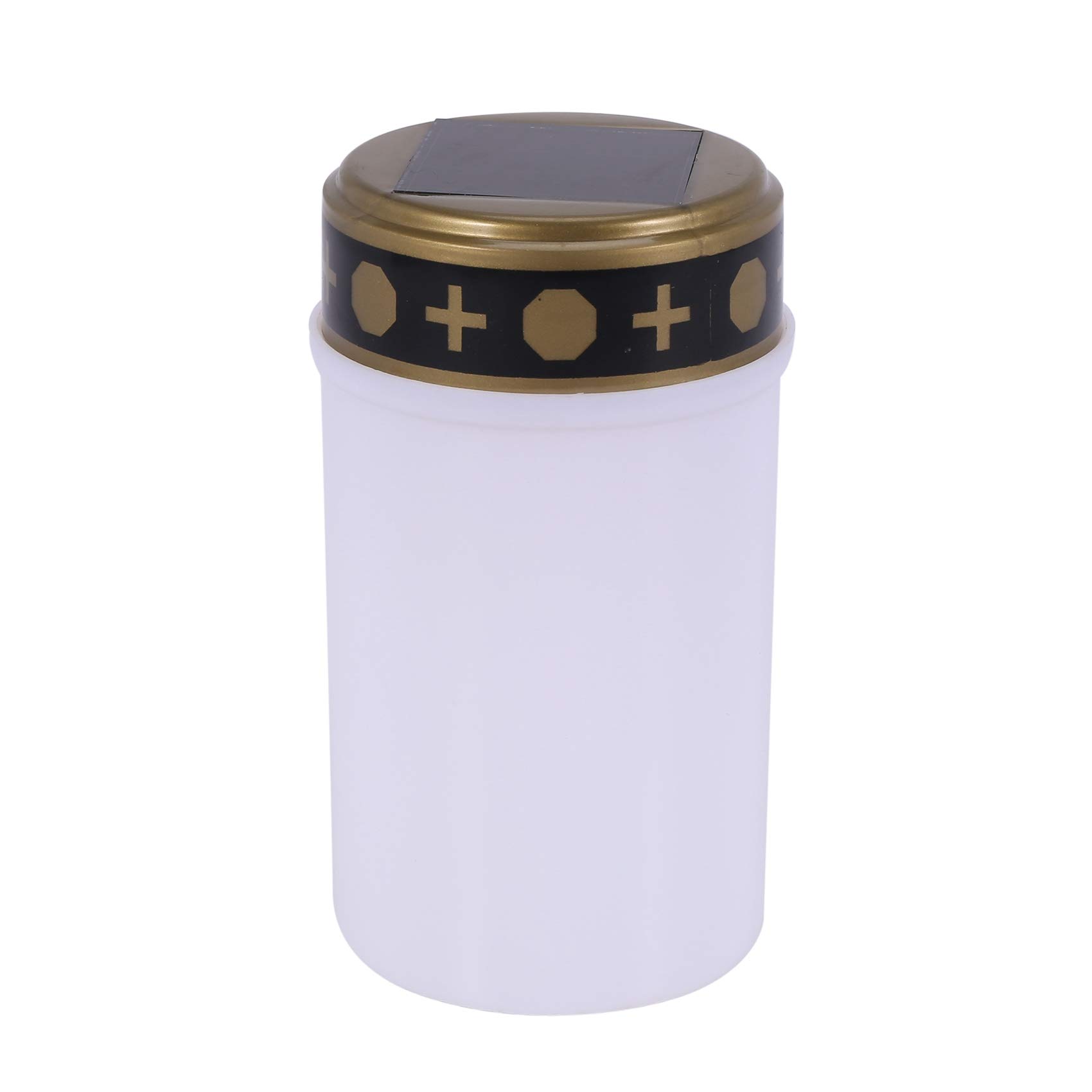 Solar LED Grave Light - White Cemetery Candle with Lighting for Memorials, Headstones & Graves - Weatherproof Outdoor Decoration for All Seasons