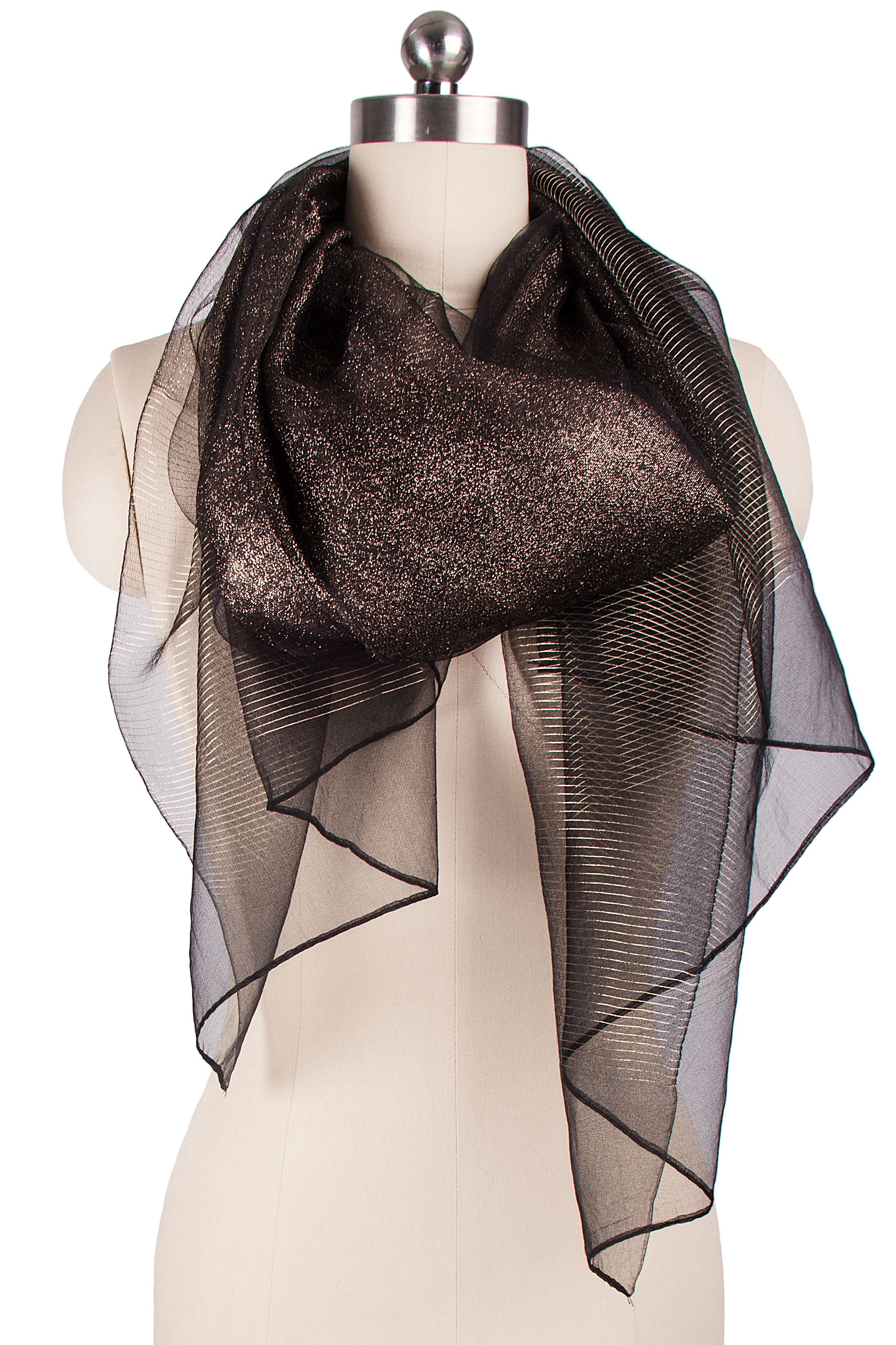 Elegant Sheer Sequin Silk Scarf for Women - Lightweight Fashion Accessory for Parties, Weddings & Evening Events