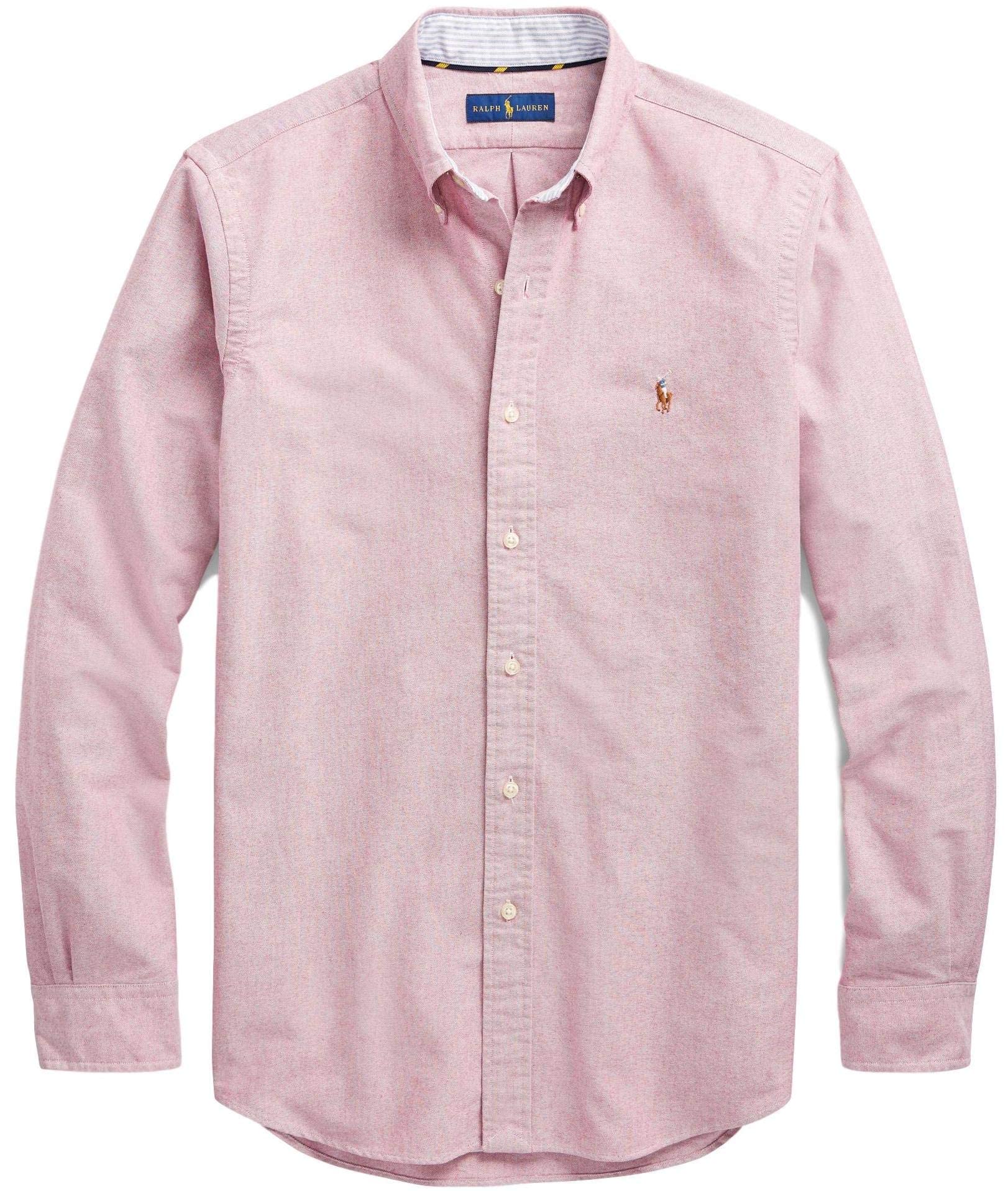 POLO RALPH LAUREN Men's Long Sleeve Classic Oxford Shirt | Slim Fit Button Down Dress Shirt for Business Casual & Office Wear | Premium Cotton Formal Work Shirt for Men