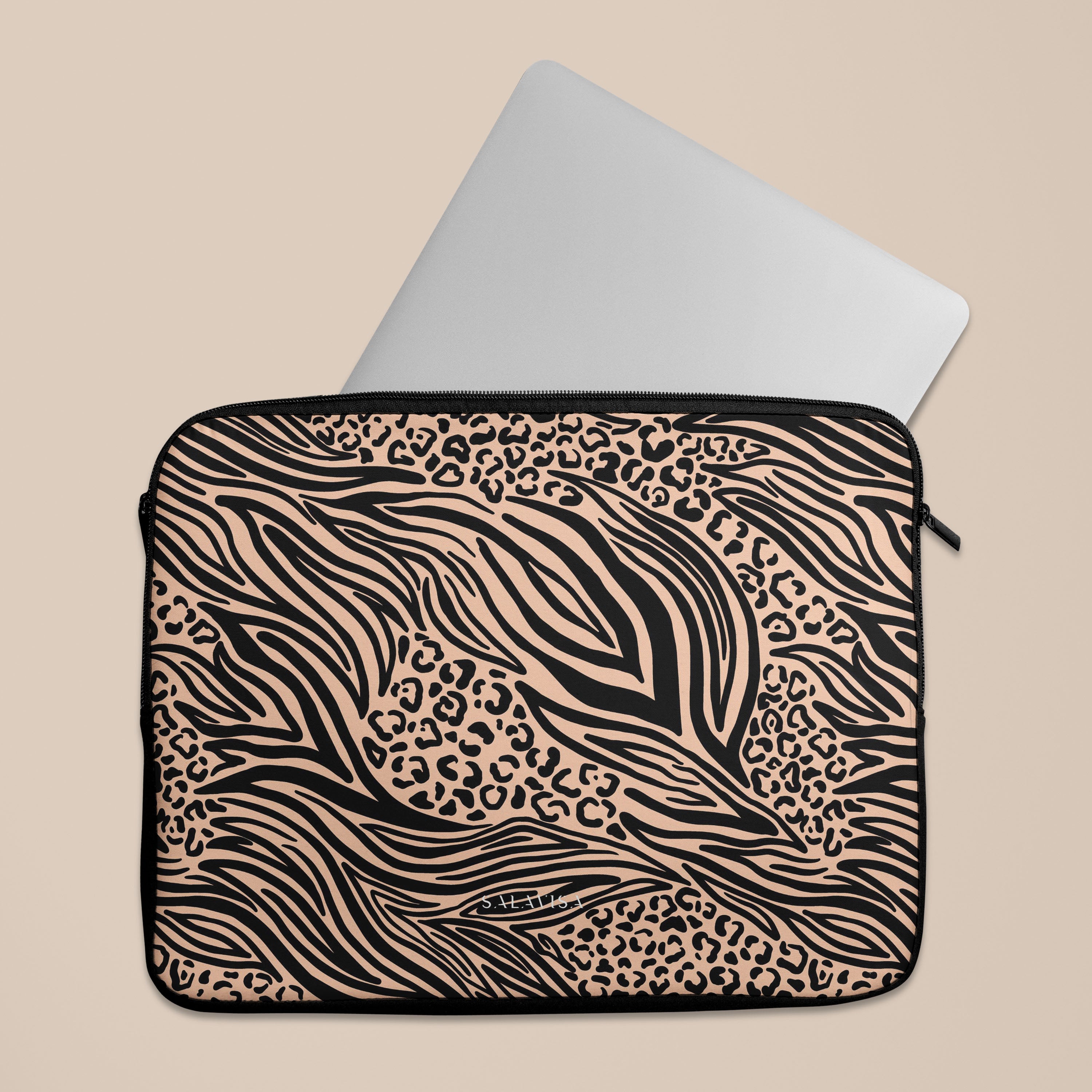 Premium Light Zebra Print Laptop Sleeve - 13-15 Inch Protective Case for MacBook Air/Pro - Stylish & Durable Computer Bag for Work, School & Travel Accessories