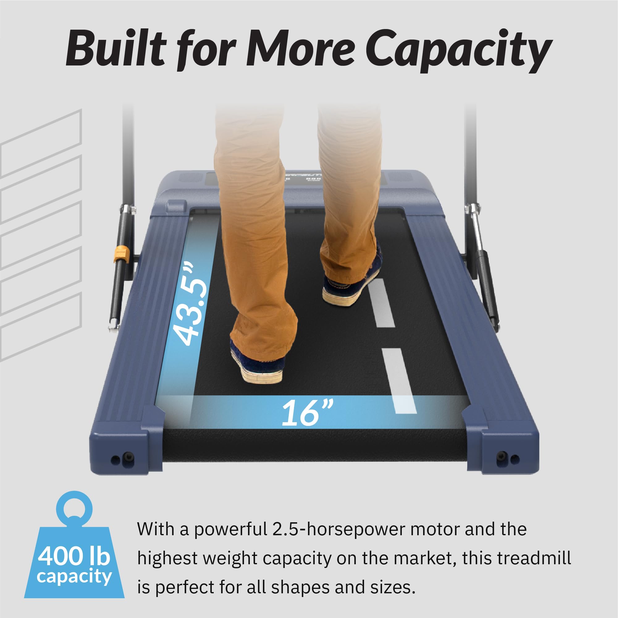 Exerpeutic 400 LB Heavy Duty Folding Treadmill for Walking & Jogging - High Capacity Home Gym Equipment with Under Desk Design - Perfect for Home Office, Small Spaces & Low-Impact Cardio Workouts