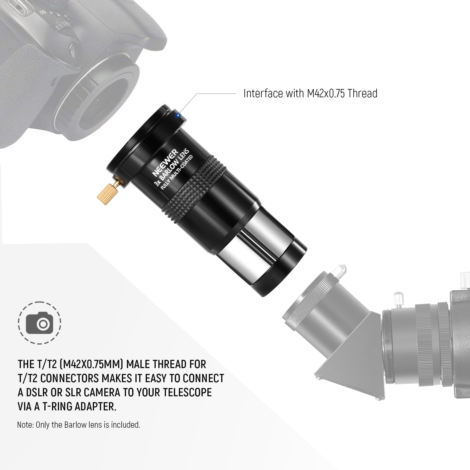 NEEWER LS T11 3X Barlow Lens for 1.25