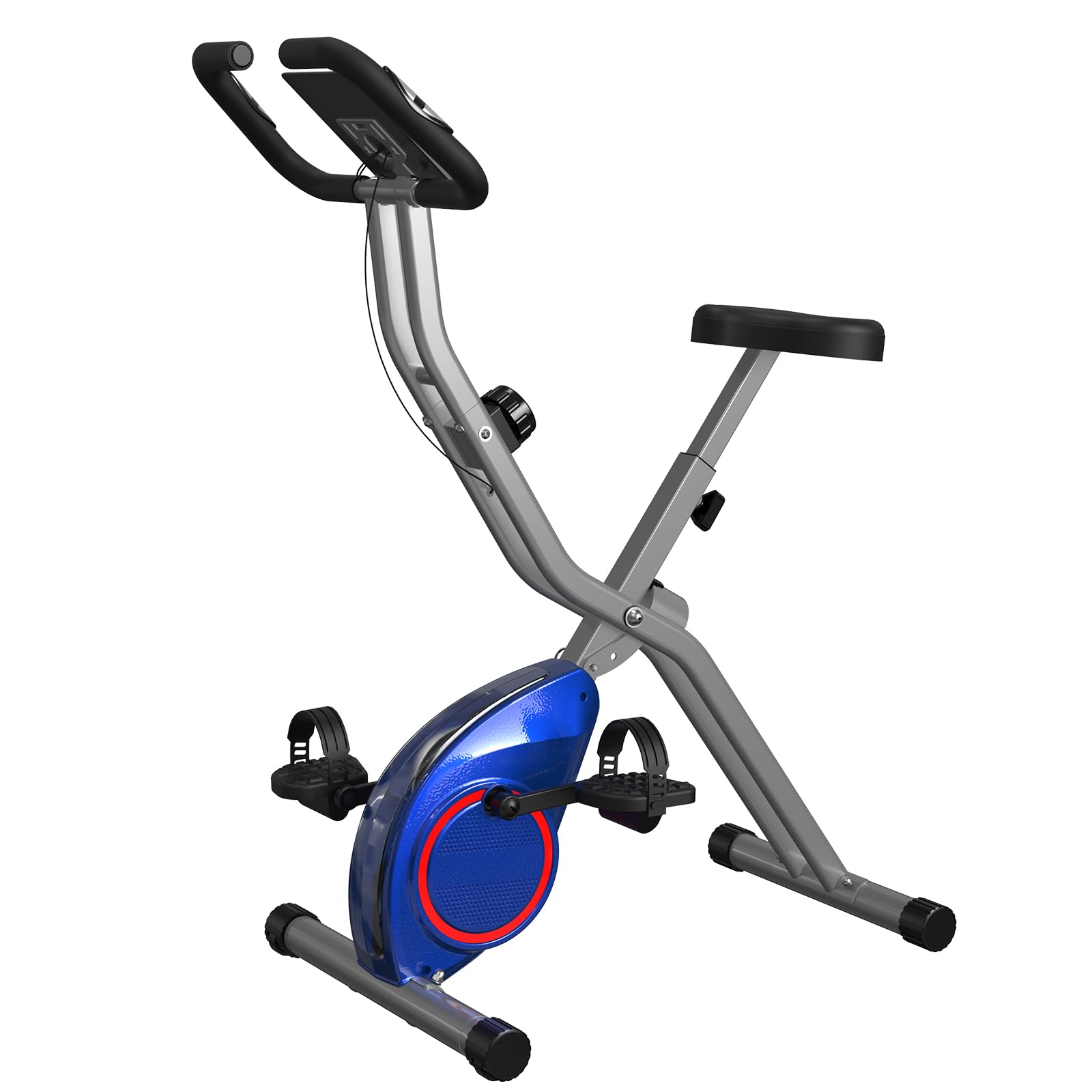 2024 Upgraded 4-in-1 Foldable Stationary Exercise Bike for Home Workout - 330LB Capacity, 16-Level Magnetic Resistance, Adjustable Seat & Backrest - Perfect for Seniors, Indoor Cycling & Small Spaces | Ideal for Home Gym, Cardio Training & Low-Impact Exercise