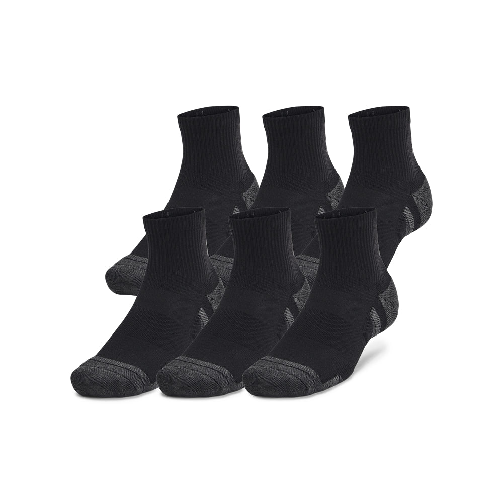 Under Armour Performance Tech Quarter Socks 6-Pack for Men & Women - Moisture-Wicking Athletic Socks for Running, Gym & Sports