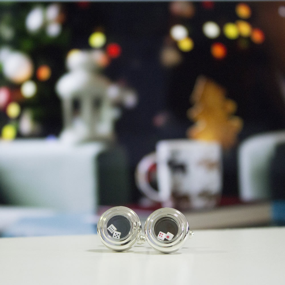 KingCuffs Dice Roller Cufflinks - Elegant Casino Style Accessories for Men, Perfect for Formal Events, Weddings & Game Nights