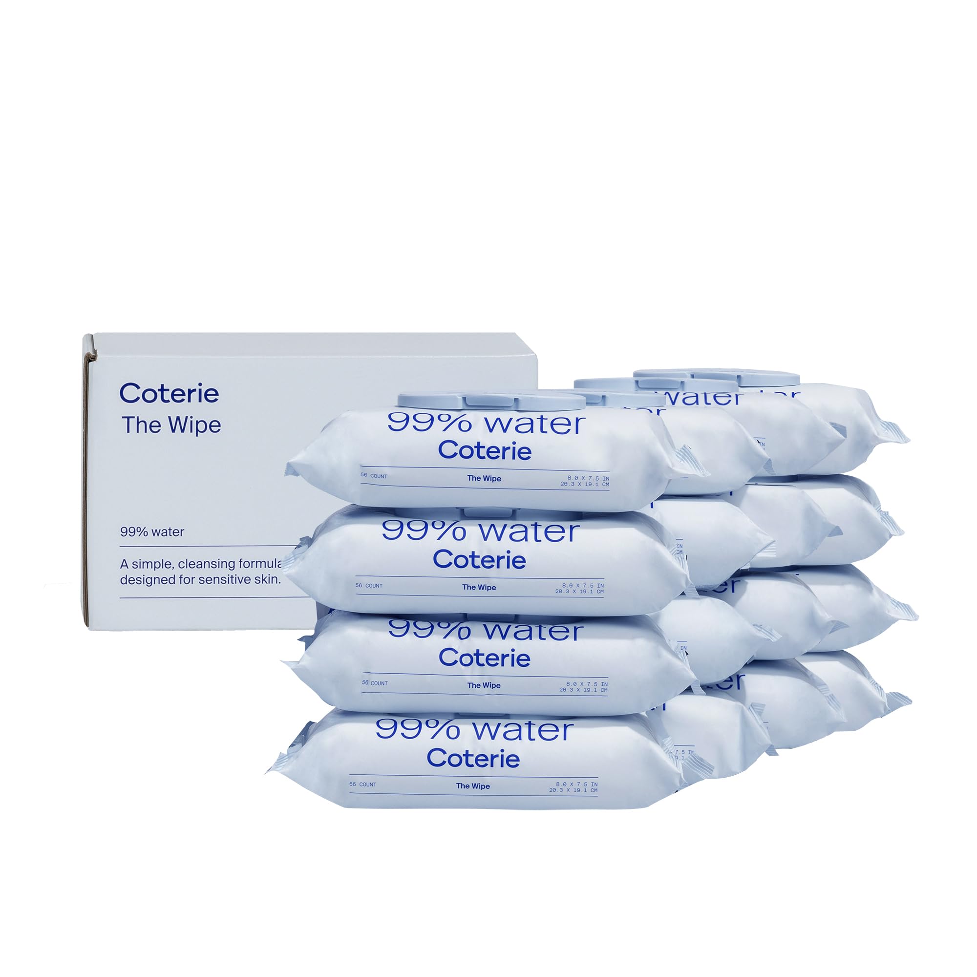Coterie Baby Wipes - 16 Pack (896 Count) | Unscented, Hypoallergenic & Plastic-Free | 99% Purified Water & Plant-Based Fibers | Gentle for Sensitive Skin | Ideal for Diaper Changes, On-the-Go Cleaning & Baby Care Essentials