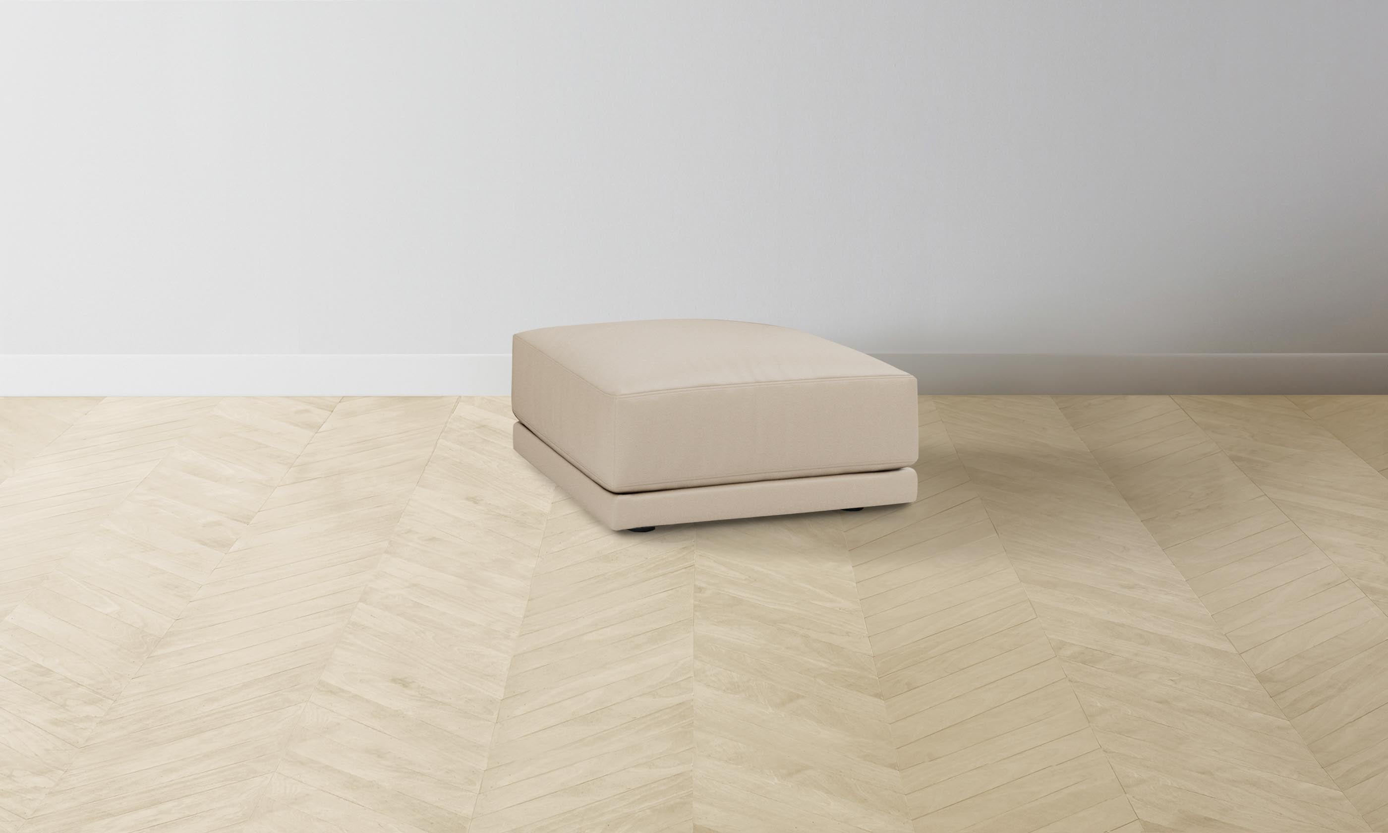 Premium Pebbled Leather Ottoman with Storage - The Jones Ottoman in Stone - Perfect for Living Room, Bedroom & Home Decor
