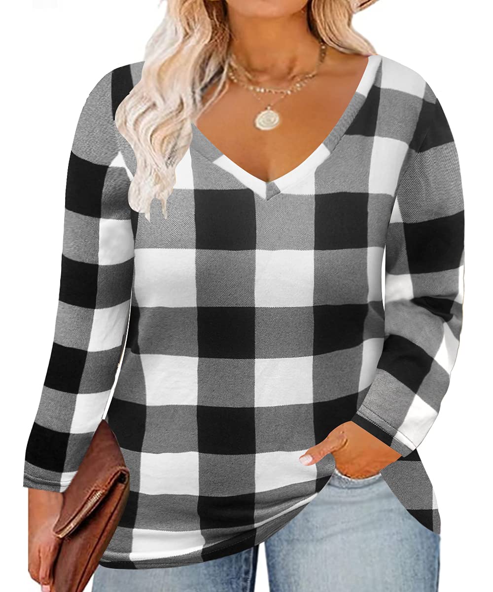 RITERA Plus Size Long Sleeve Tops for Women - Casual Loose Fit Oversized Tunic Shirt for Work, Travel & Everyday Wear