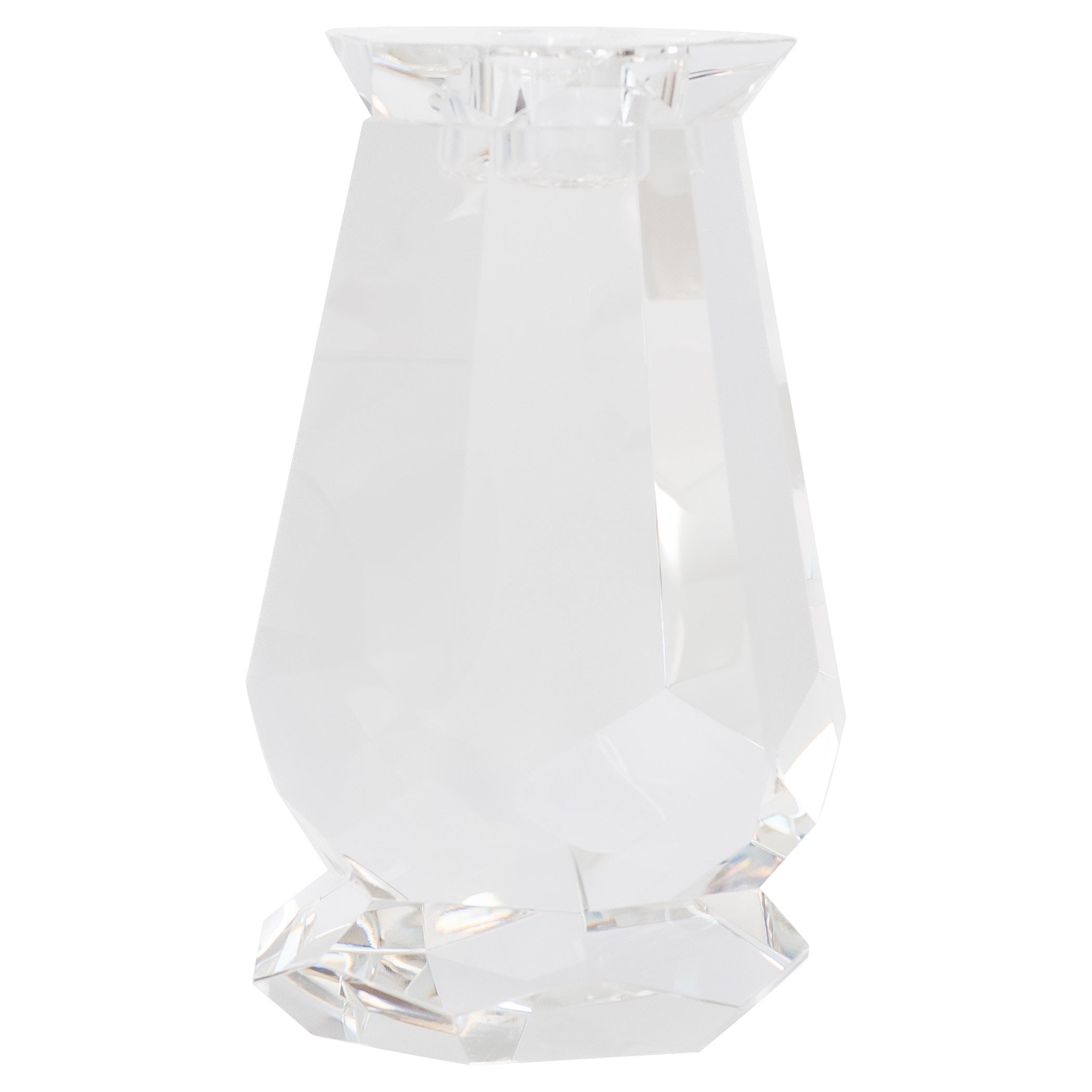 Cyan Design 11765 Clear Faceted Glass Candle Holder - Short Height for Tabletop Decor, Wedding Centerpieces, and Home Accents