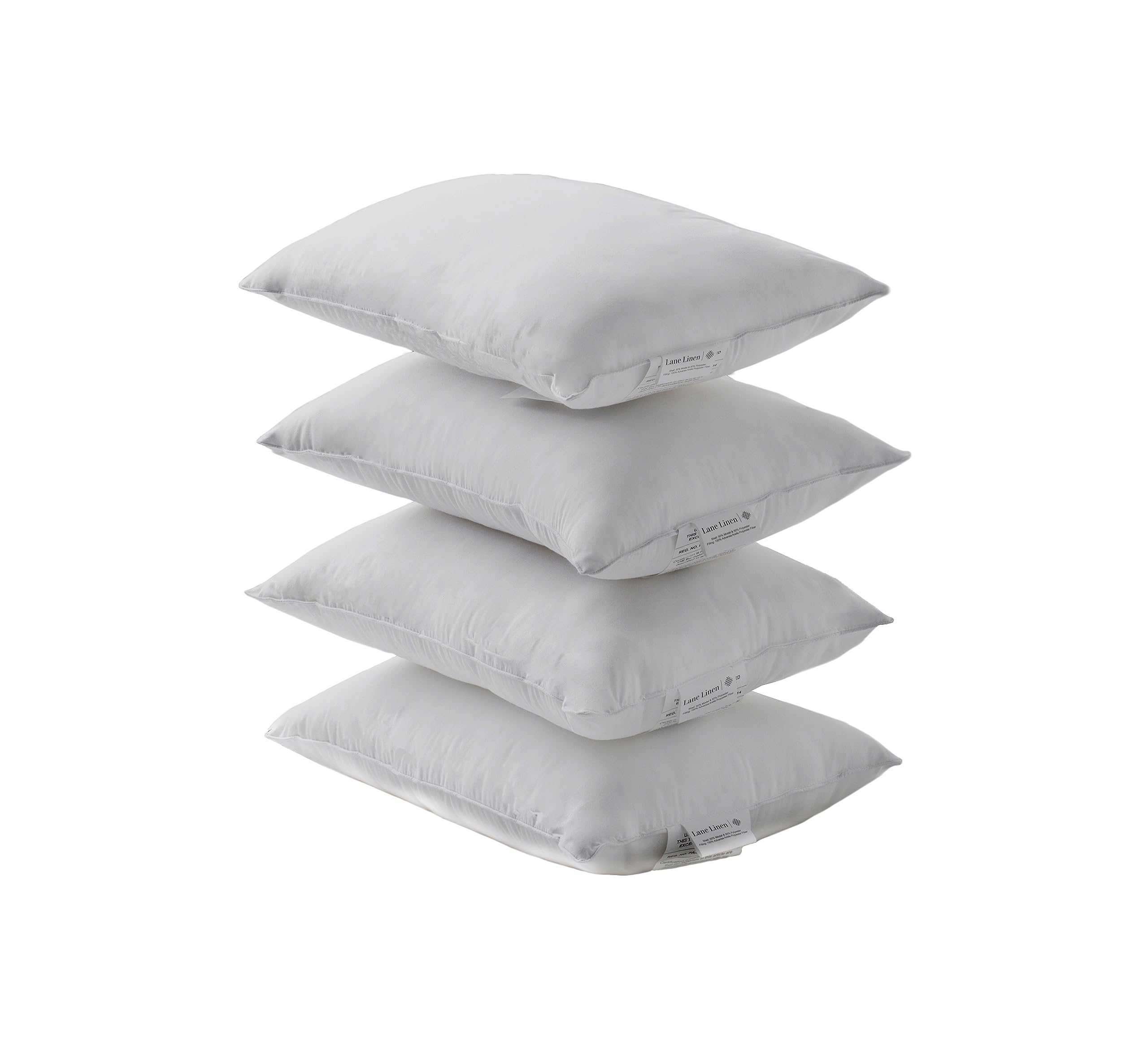 LANE LINEN 12x20 Pillow Insert Set of 4 - Grey Decorative Throw Pillows for Sofa, Bed & Couch | Fluffy Pillow Inserts for Pillow Covers | Perfect for Living Room, Bedroom & Home Decor