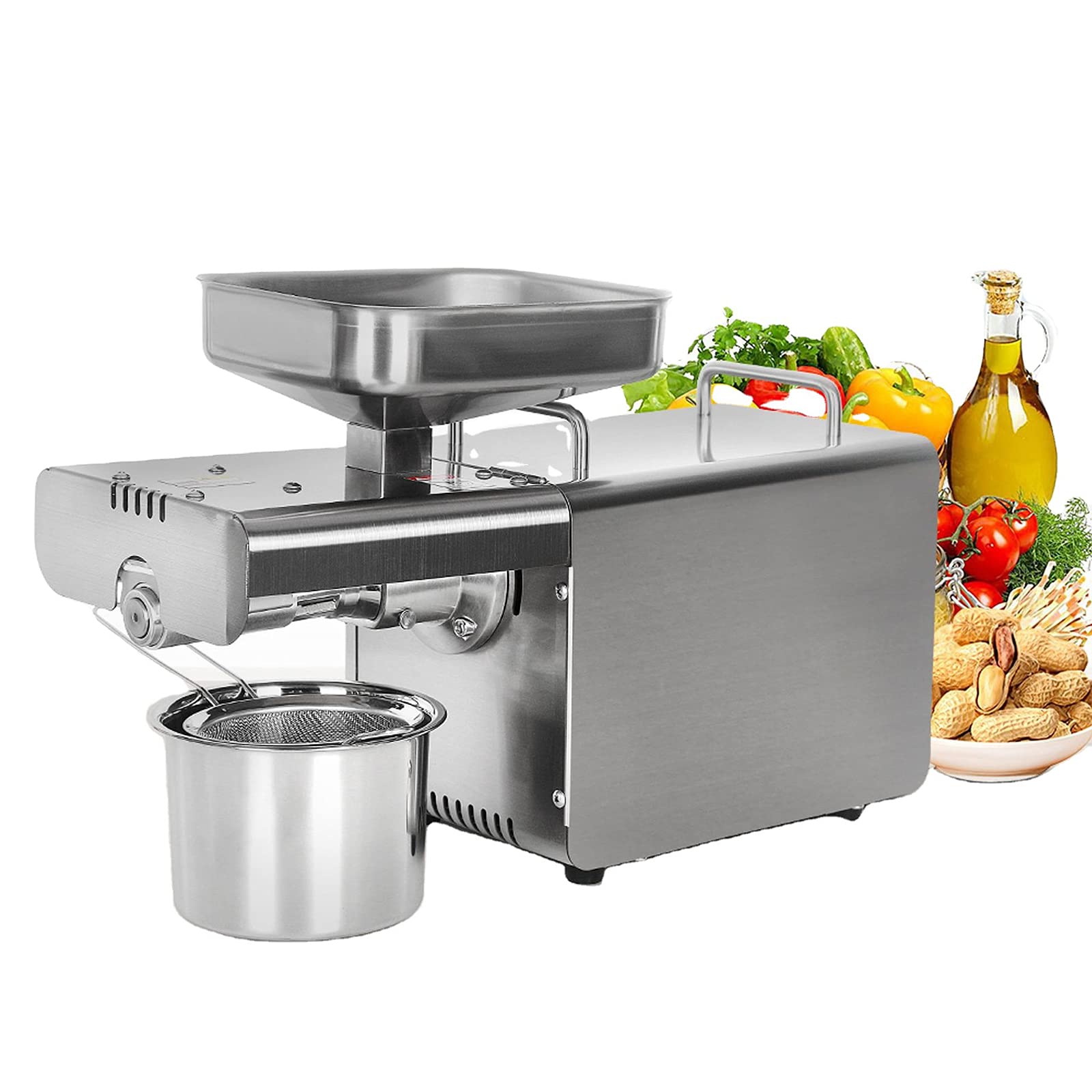 450W Electric Oil Press Machine for Home Use - Cold Press Extractor for Peanut, Flaxseed, Hemp, Canola, Sesame & Perilla Seeds | Perfect for Healthy Cooking, DIY Beauty & Organic Lifestyles