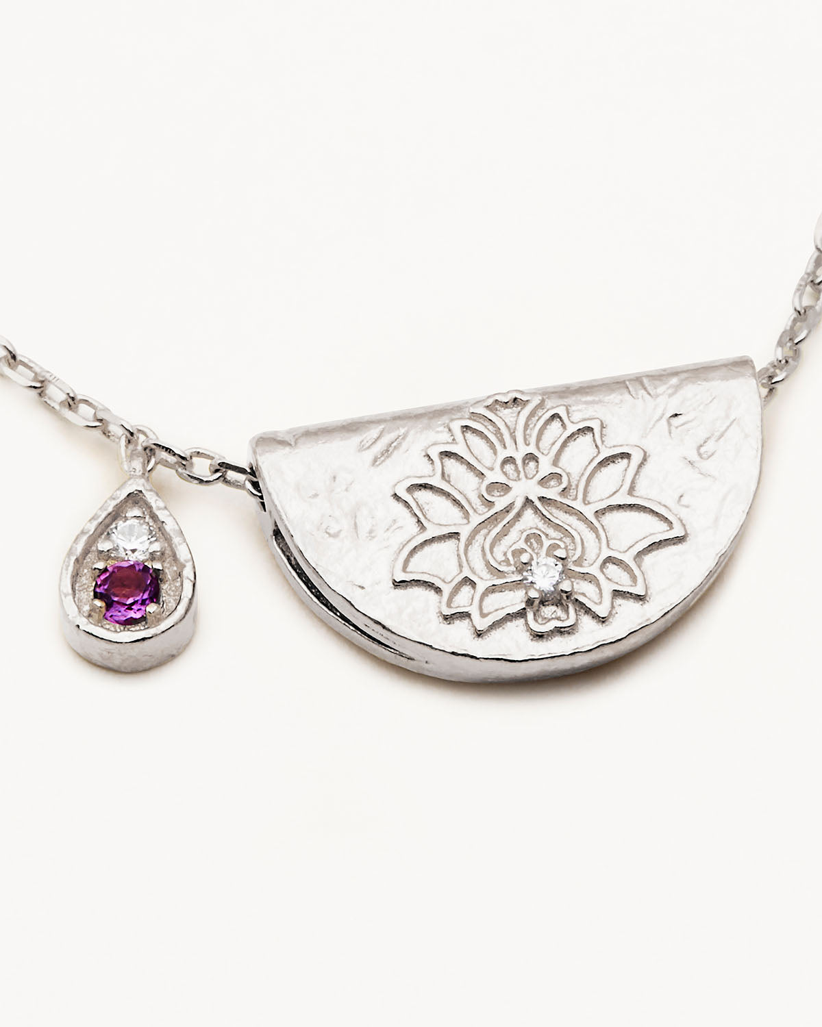 February Birthstone Necklace - Sterling Silver Amethyst Lotus Pendant for Women | Perfect Gift for Valentine's Day, Anniversary & Special Occasions