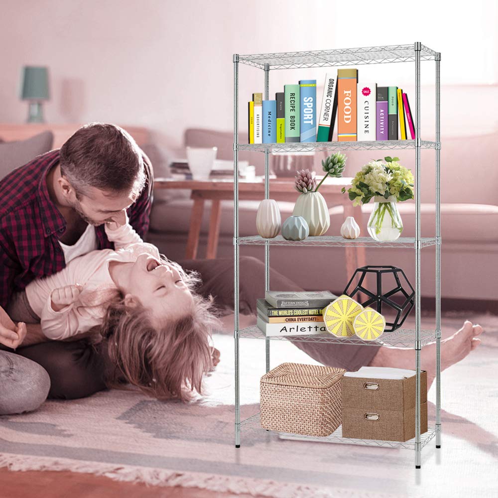 5-Tier Heavy Duty Wire Shelving Unit 72