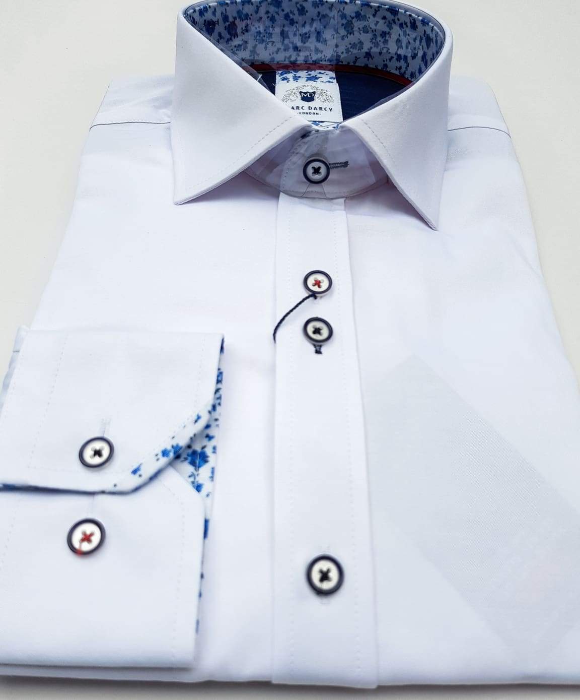 Marc Darcy Alfie White Long Sleeve Shirt for Men | Premium Cotton Formal Dress Shirt | Perfect for Office, Business Meetings & Special Occasions