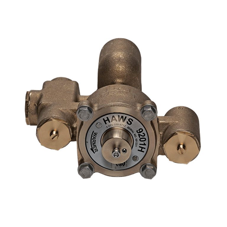 Haws 9201H Thermostatic Mixing Valve - Professional Temperature Control for Showers & Faucets | Perfect for Home, Hotel & Commercial Use