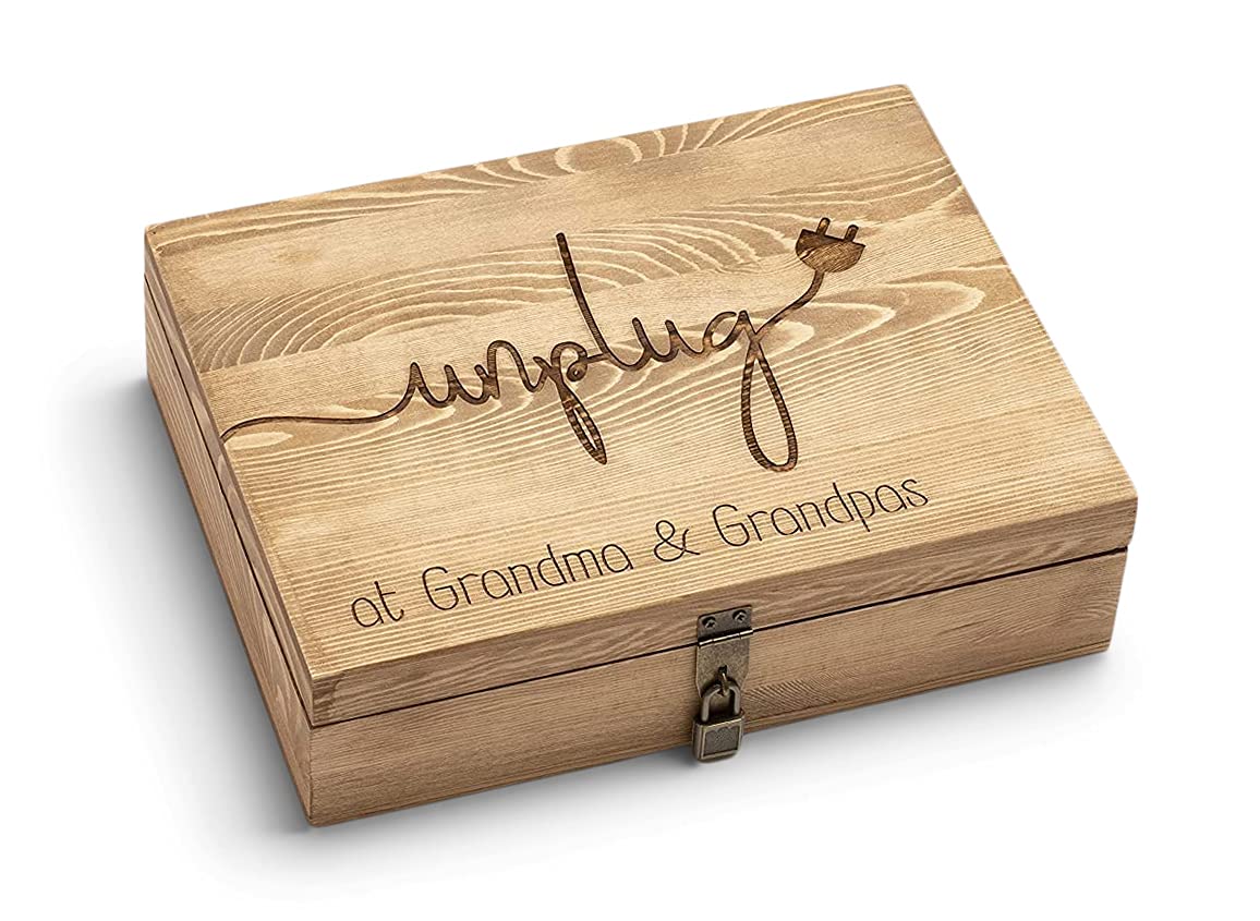 Personalized Unplug Box for Family - Phone Lock Up Organizer to Reduce Screen Time & Promote Quality Family Time - Perfect for Dinner, Game Nights & Digital Detox