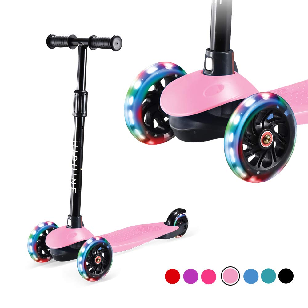 Best 3-Wheel Kick Scooter for Kids Ages 2-5 - Adjustable Height, Extra Wide Deck & LED Light-Up Wheels - Perfect for Toddler Boys & Girls Learning to Ride - Great for Park Rides, Neighborhood Fun & Preschool Commutes