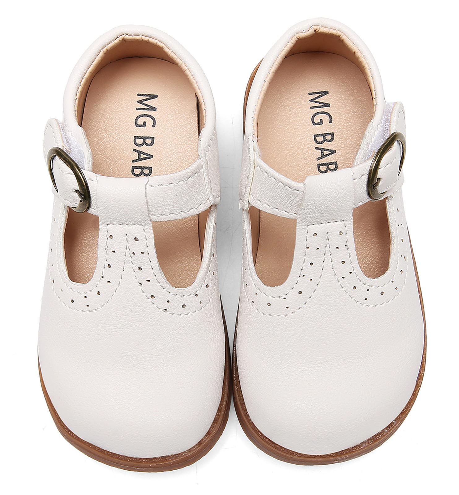 DADAWEN Girls Mary Jane Shoes - Classic School Uniform Flats for Dress & Formal Wear - Comfortable Leather Ballet Shoes for Kids, Toddlers, Church, Wedding & Special Occasions