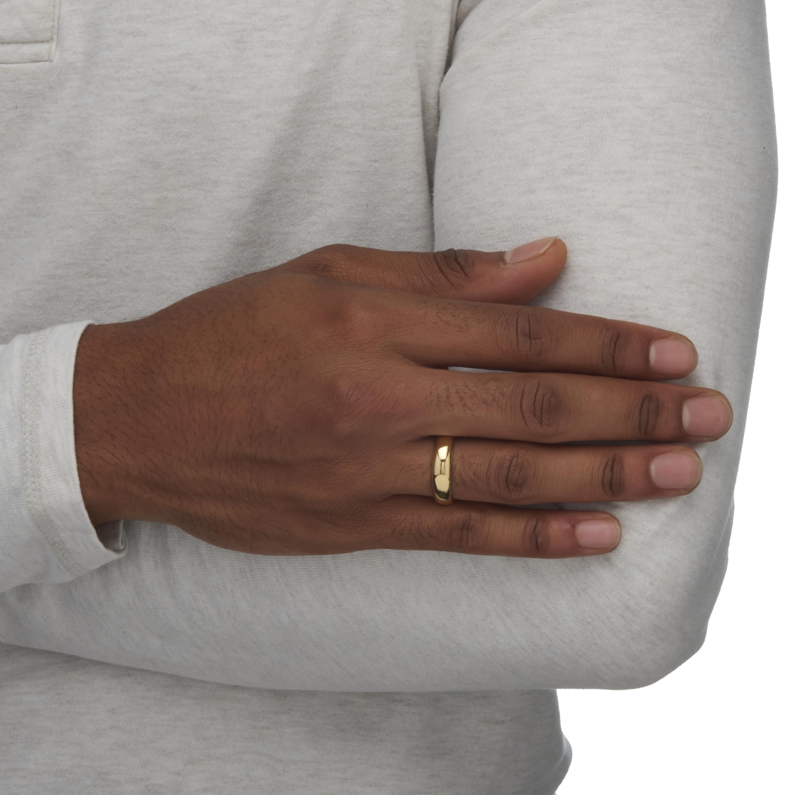 14K Yellow Gold Nano Diamond Resin Filled Wedding Ring for Women & Men - 6mm Wide Comfort Fit Band, Durable & Hypoallergenic - Perfect for Engagement, Anniversary & Everyday Wear
