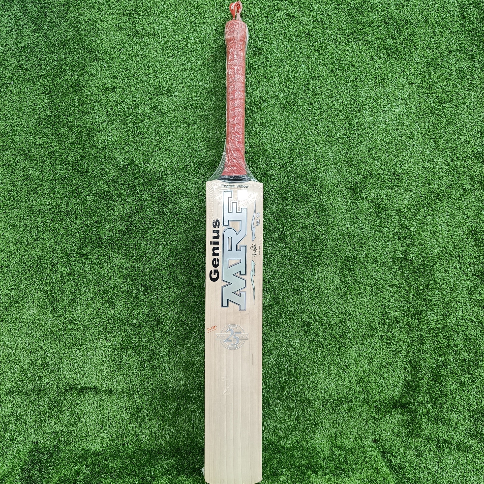 MRF Genius Silver Edition Cricket Bat | 25th Anniversary Special Edition - Perfect for Professional Matches & Training Sessions