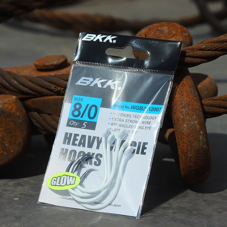 BKK Glow Heavy Circle Hook - High Carbon Steel Fishing Hooks for Saltwater & Freshwater - Perfect for Bass, Trout, and Catfish Fishing