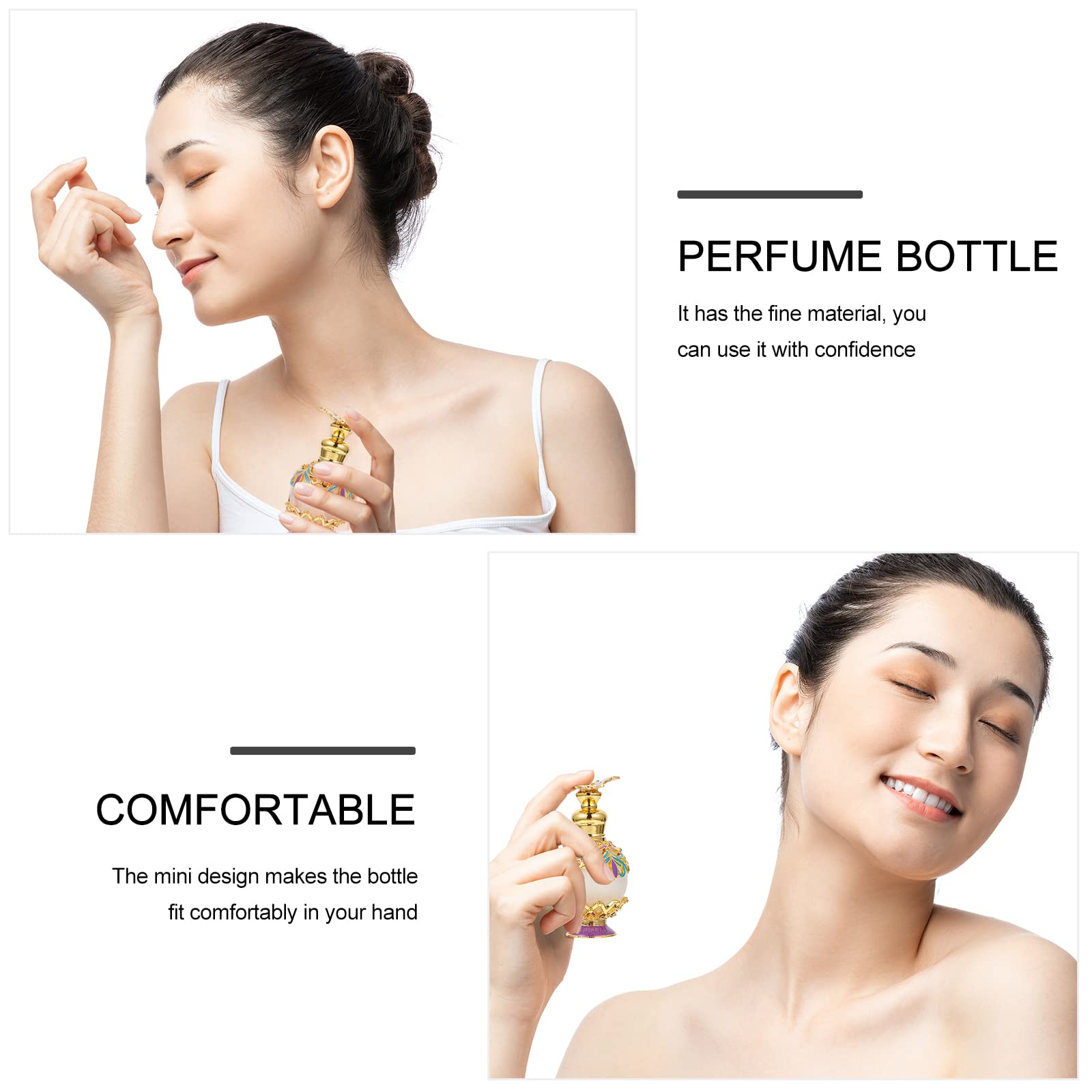 OSALADI 1pc Refillable Glass Perfume Bottle - Vintage Arabic Essential Oil Spray Bottle, Cosmetic Dropper Bottle for Travel | Perfect for DIY Perfumes, Aromatherapy & Makeup