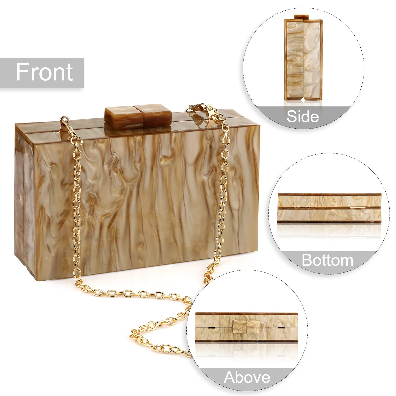 Elegant Marble Acrylic Clutch Purse for Women - Stylish Evening Crossbody Handbag for Banquet, Party & Special Occasions