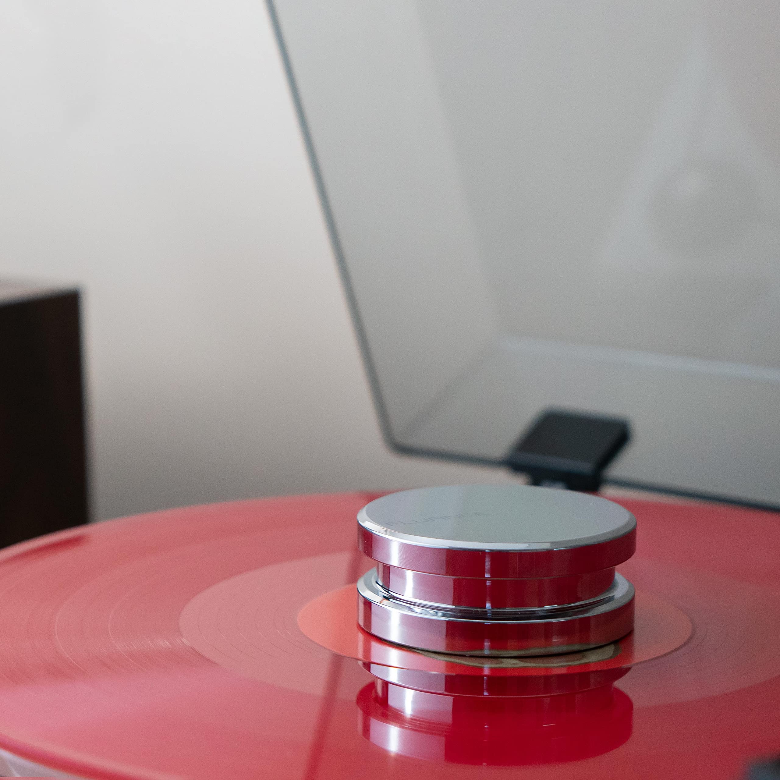 Fluance High Density Frosted Acrylic Turntable Platter for RT82/RT83/RT84/RT85 Reference Turntables - Includes 760g Steel LP Disc Stabilizer & Vinyl Record Weight - Perfect for Audiophile Vinyl Playback & HiFi Sound System Setup